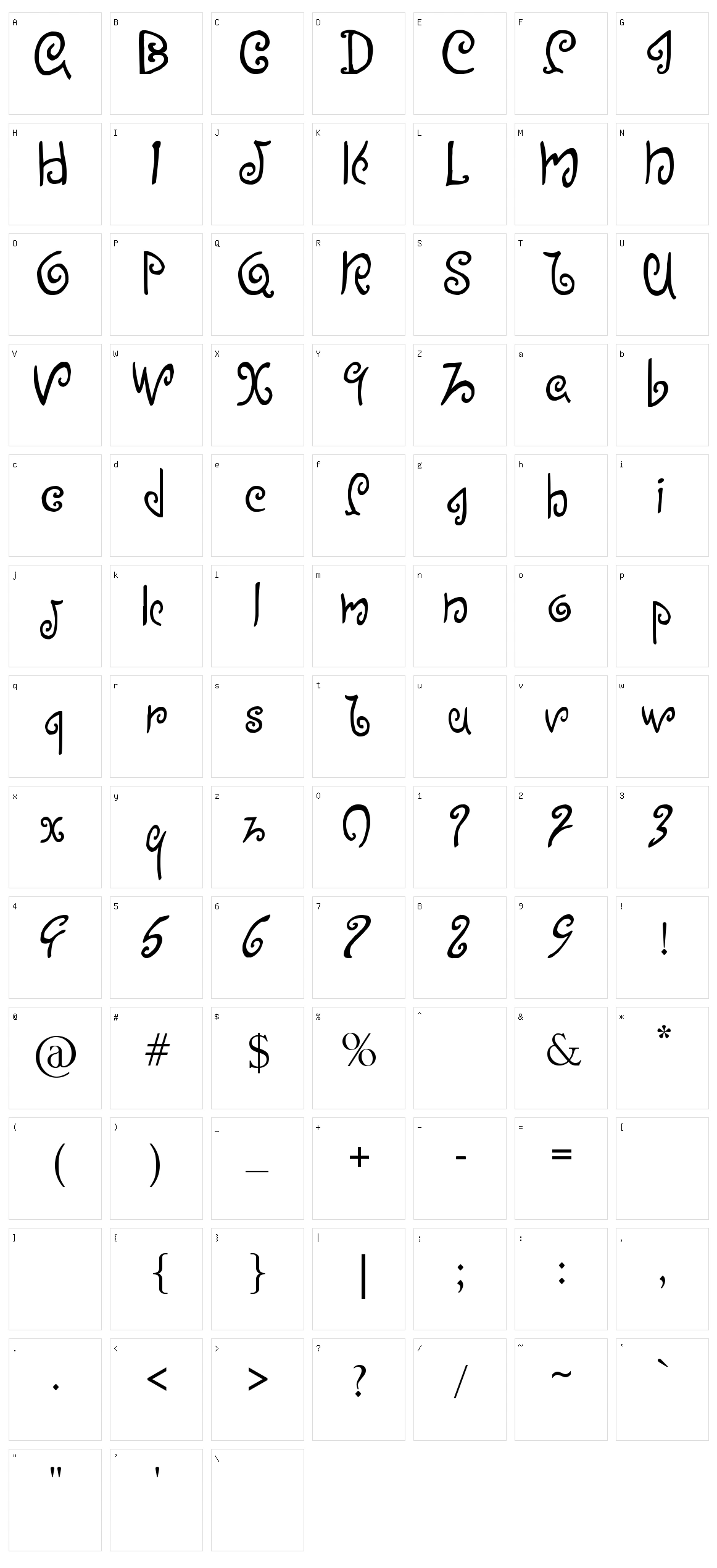 Efinea Character Set