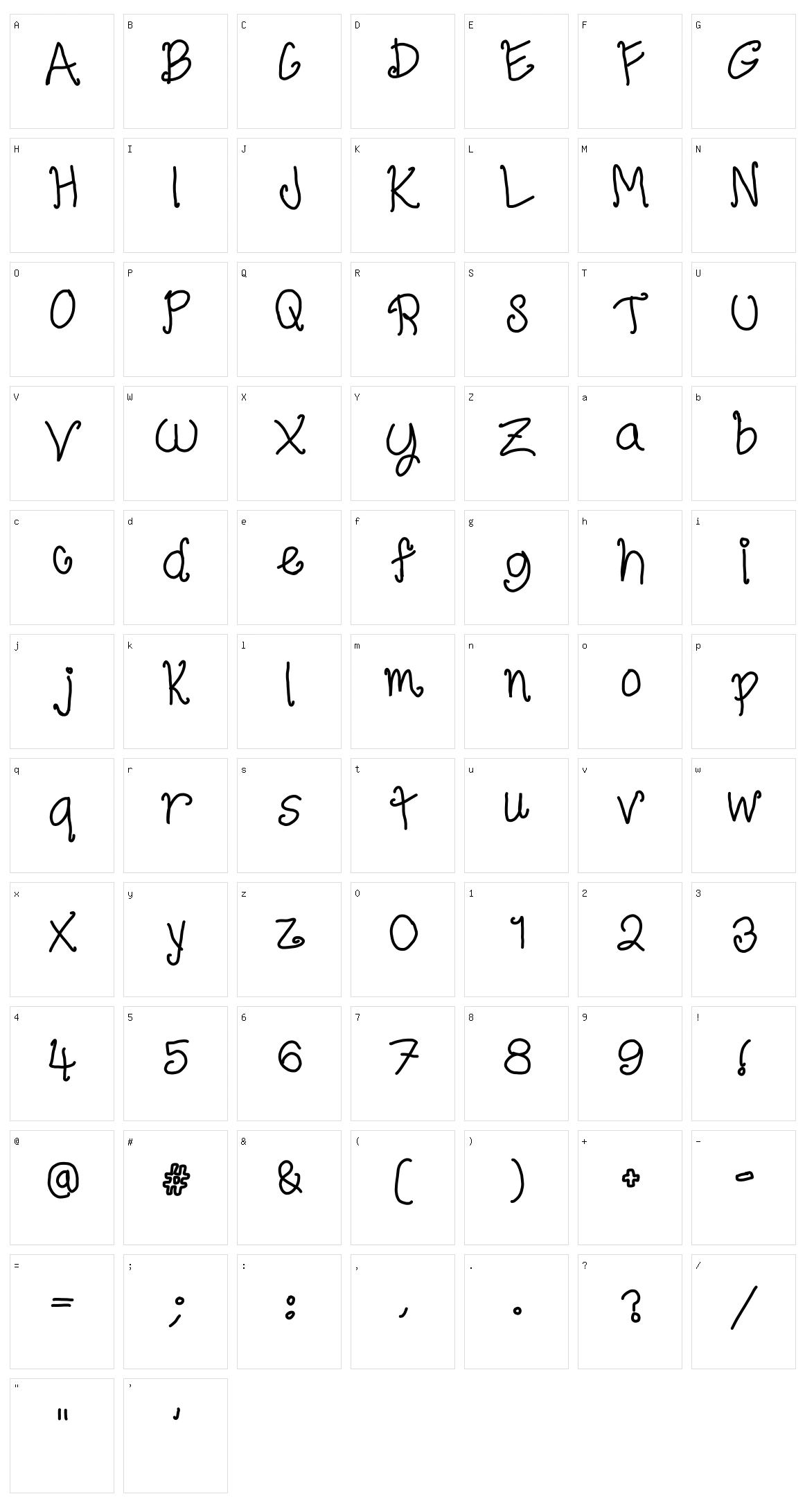 Elegantly Simple Character Set