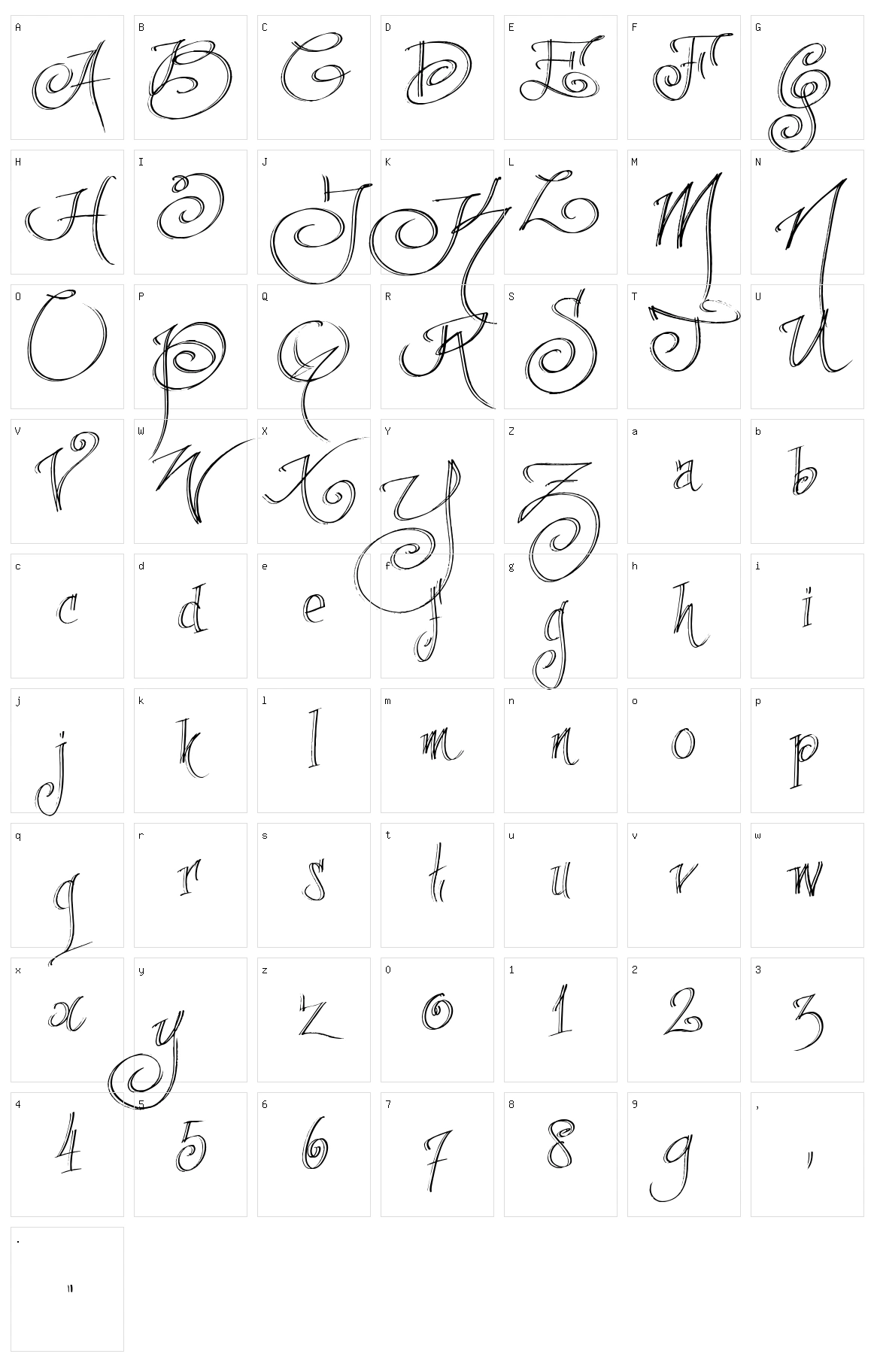 Fancy Pens Character Set