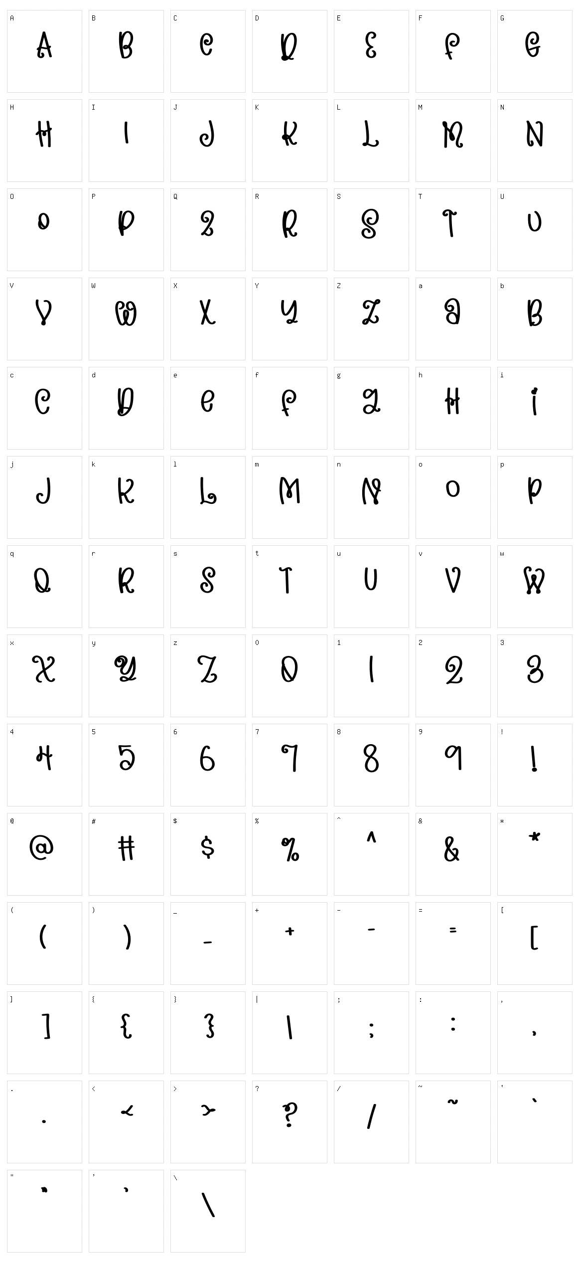 FB Caramelong Character Set