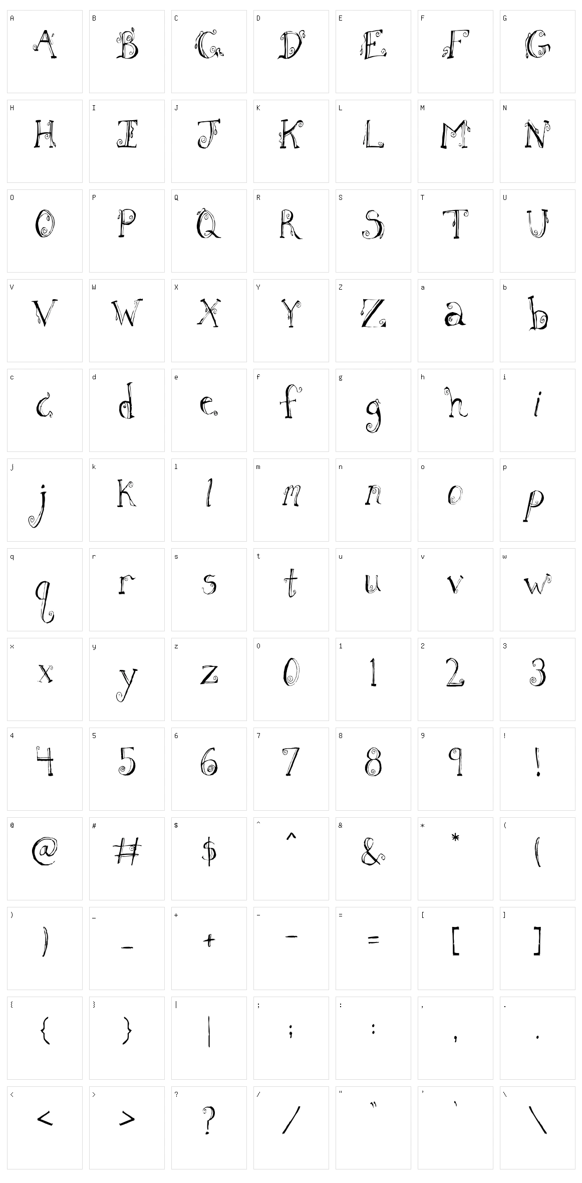 Fh Letter Character Set