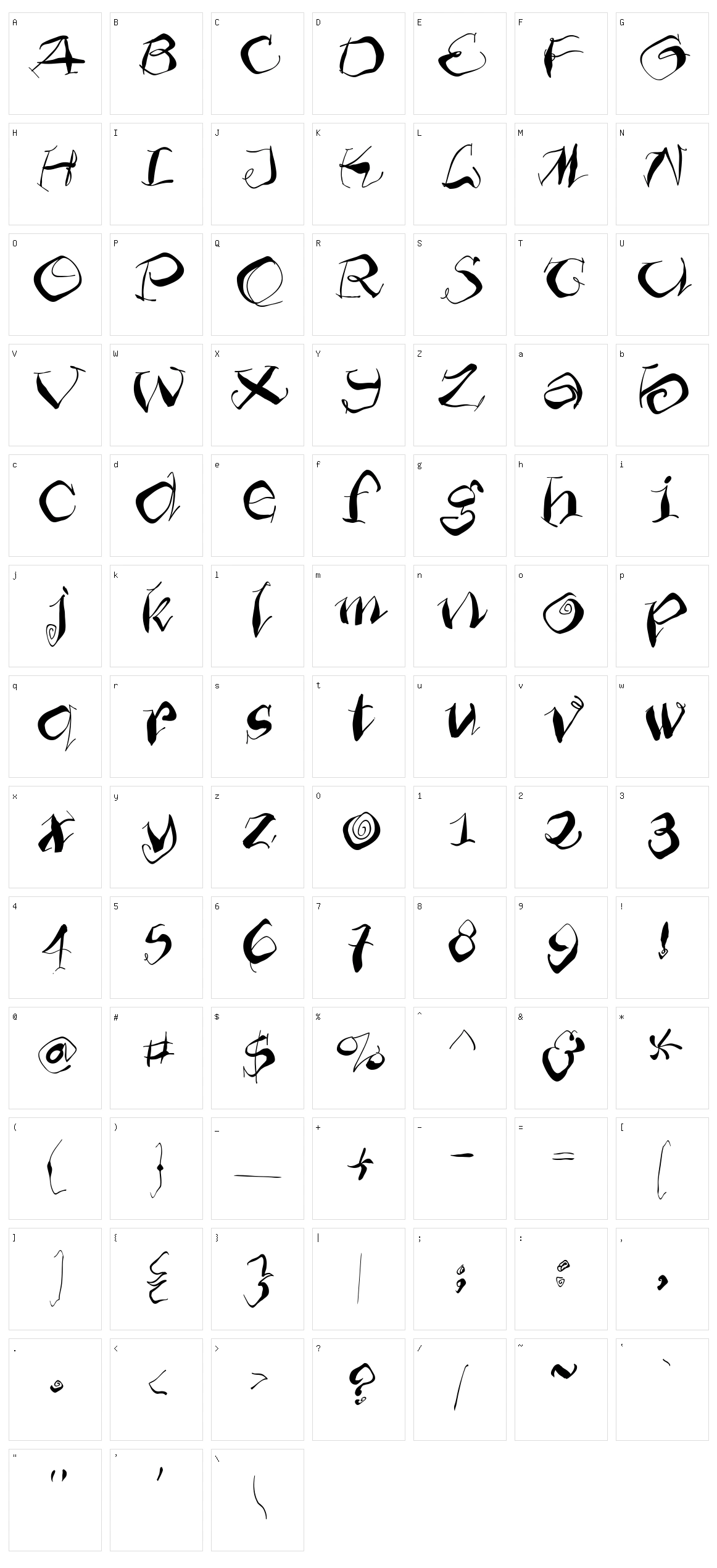 Furioso Character Set