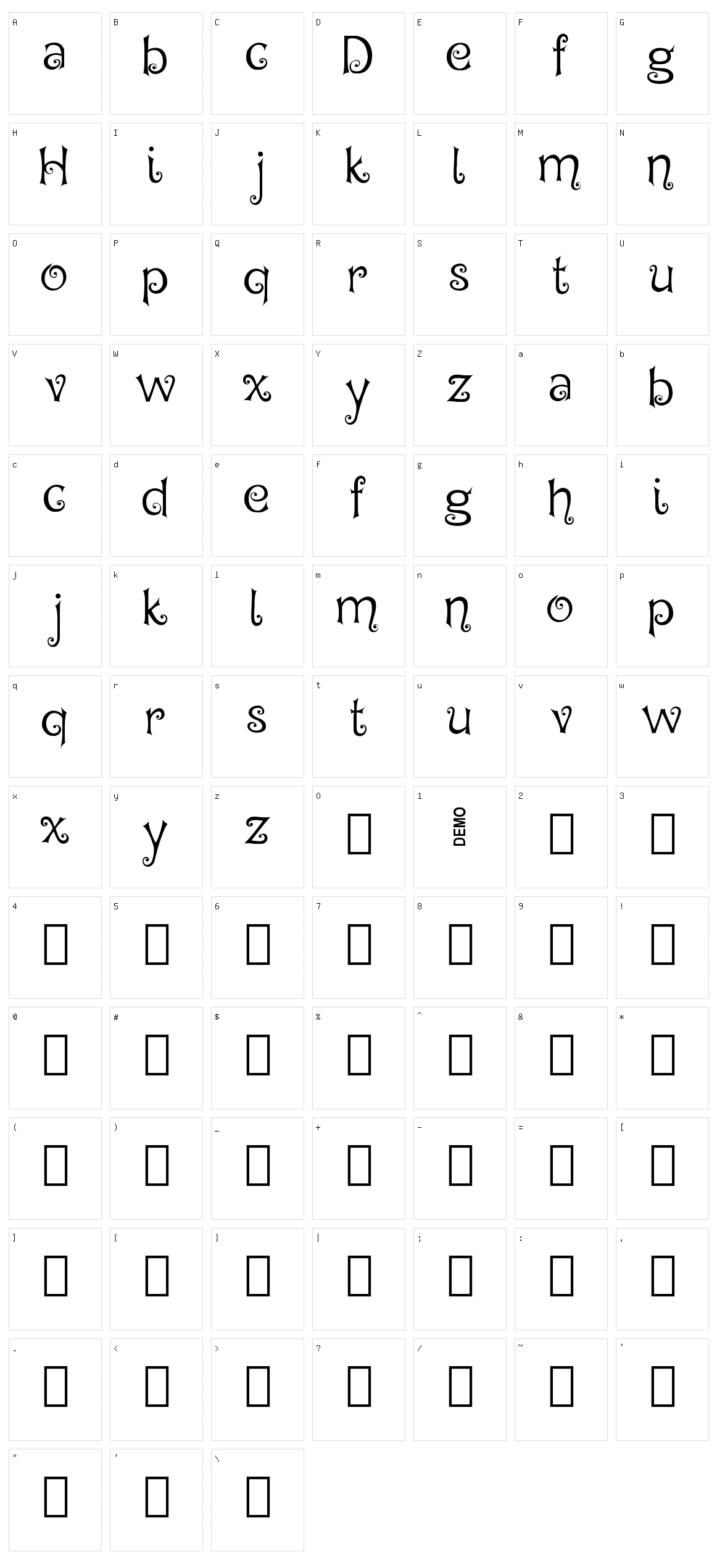 Hegran Character Set