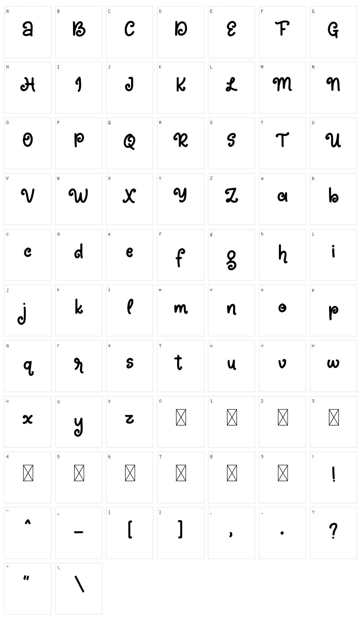 Hillos Character Set