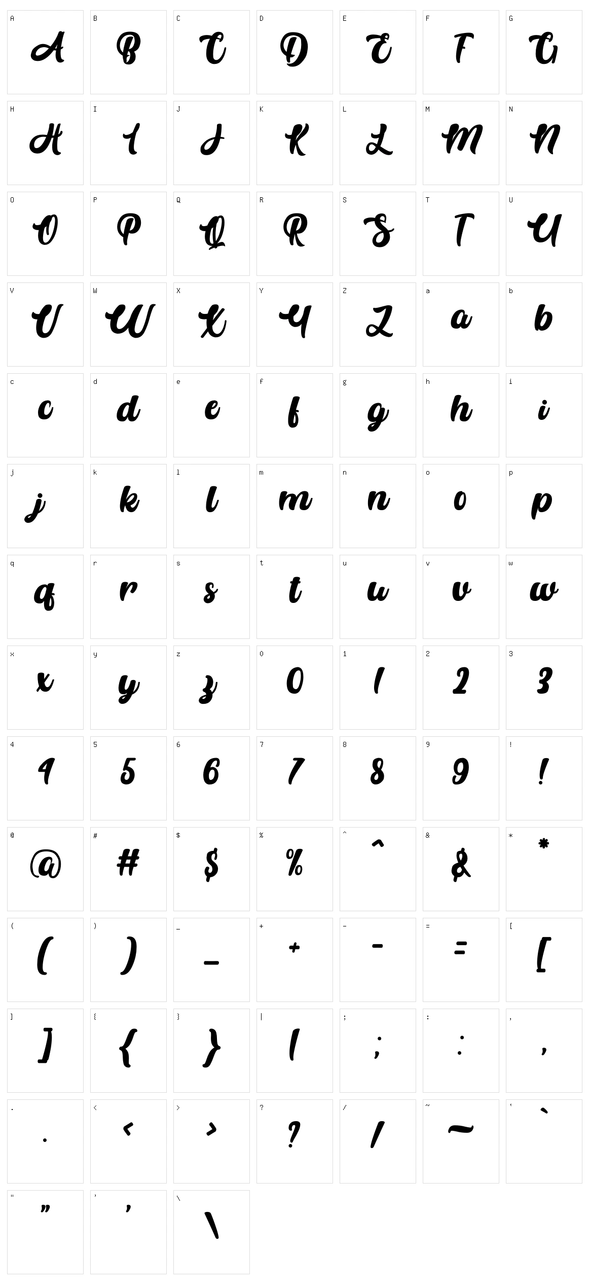 Anhattan Character Set