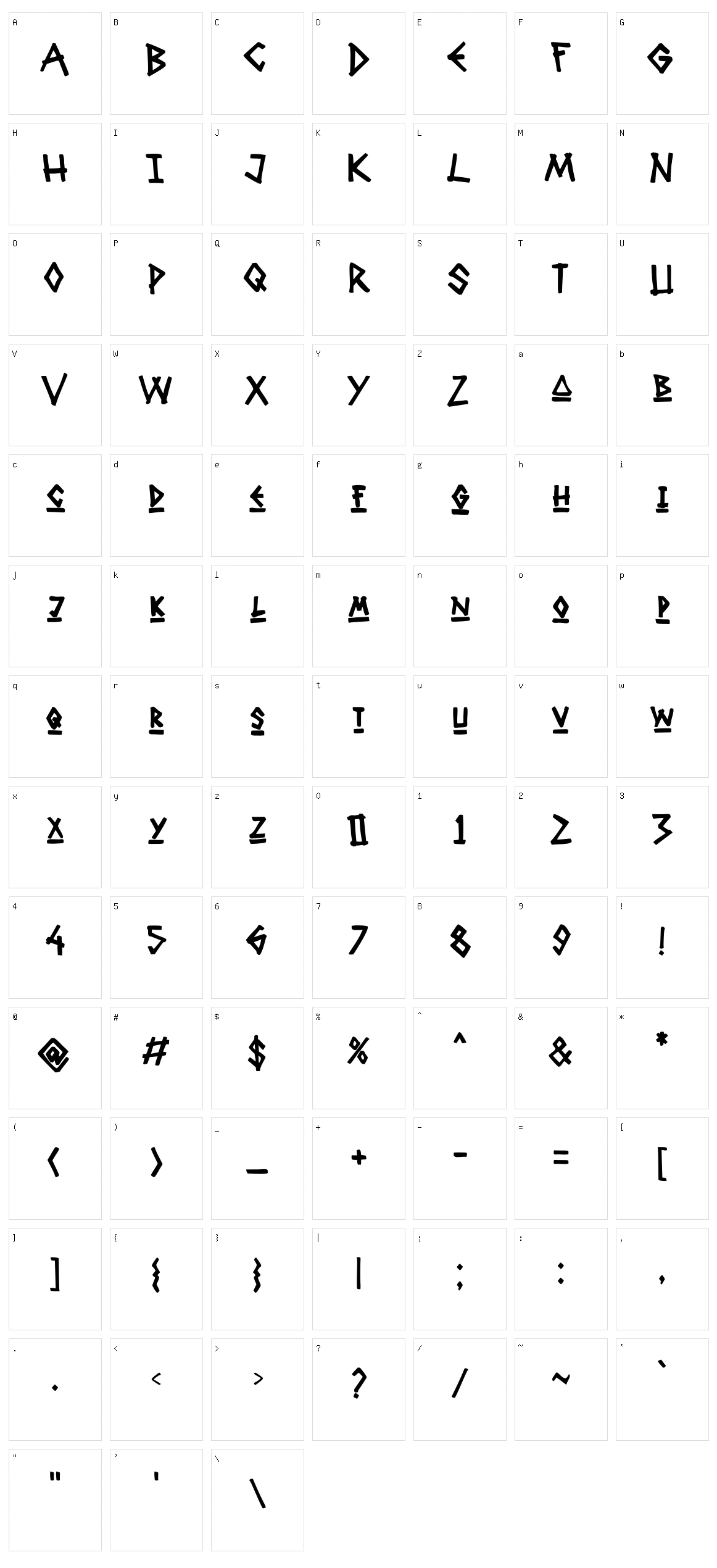 Grave Party Character Set