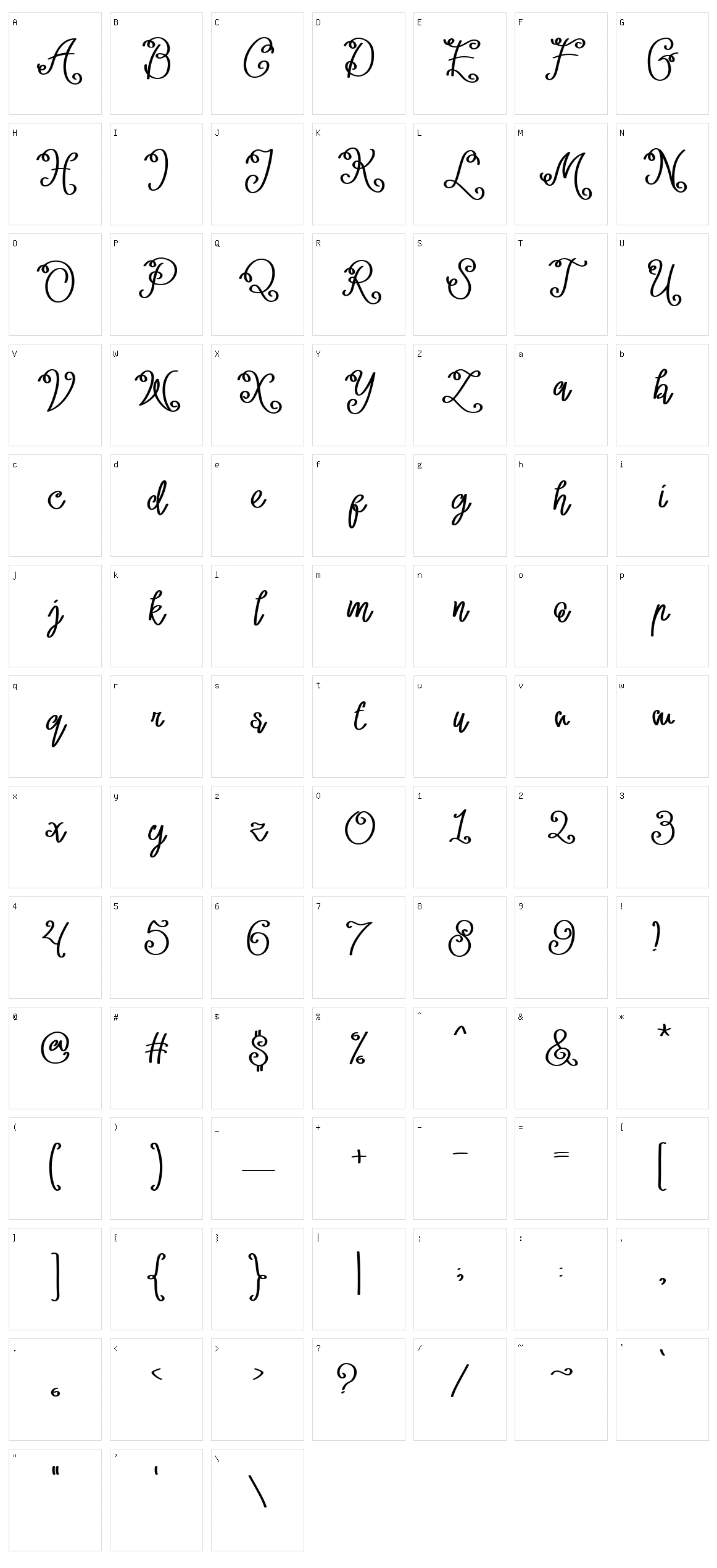 Lacoruna Character Set