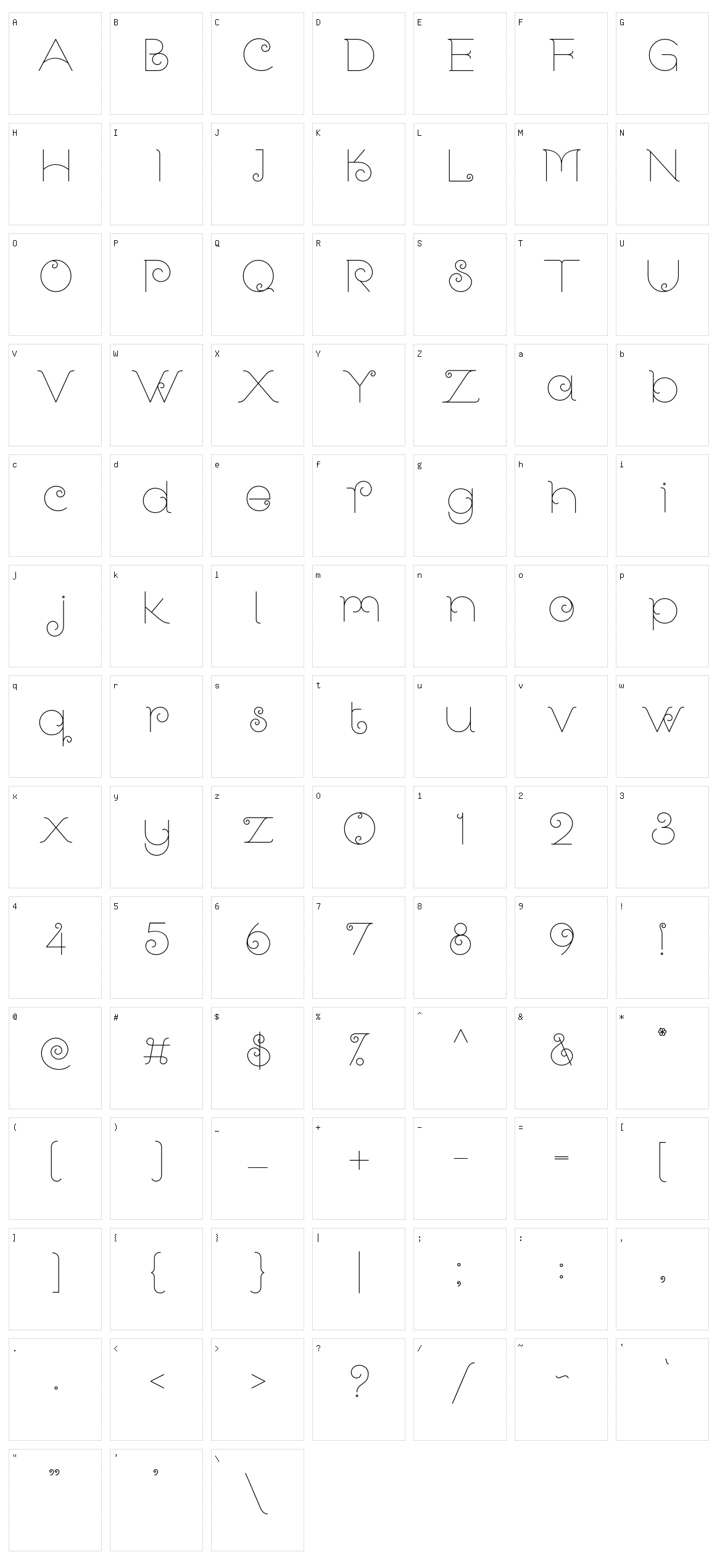 Lanka Curves Character Set