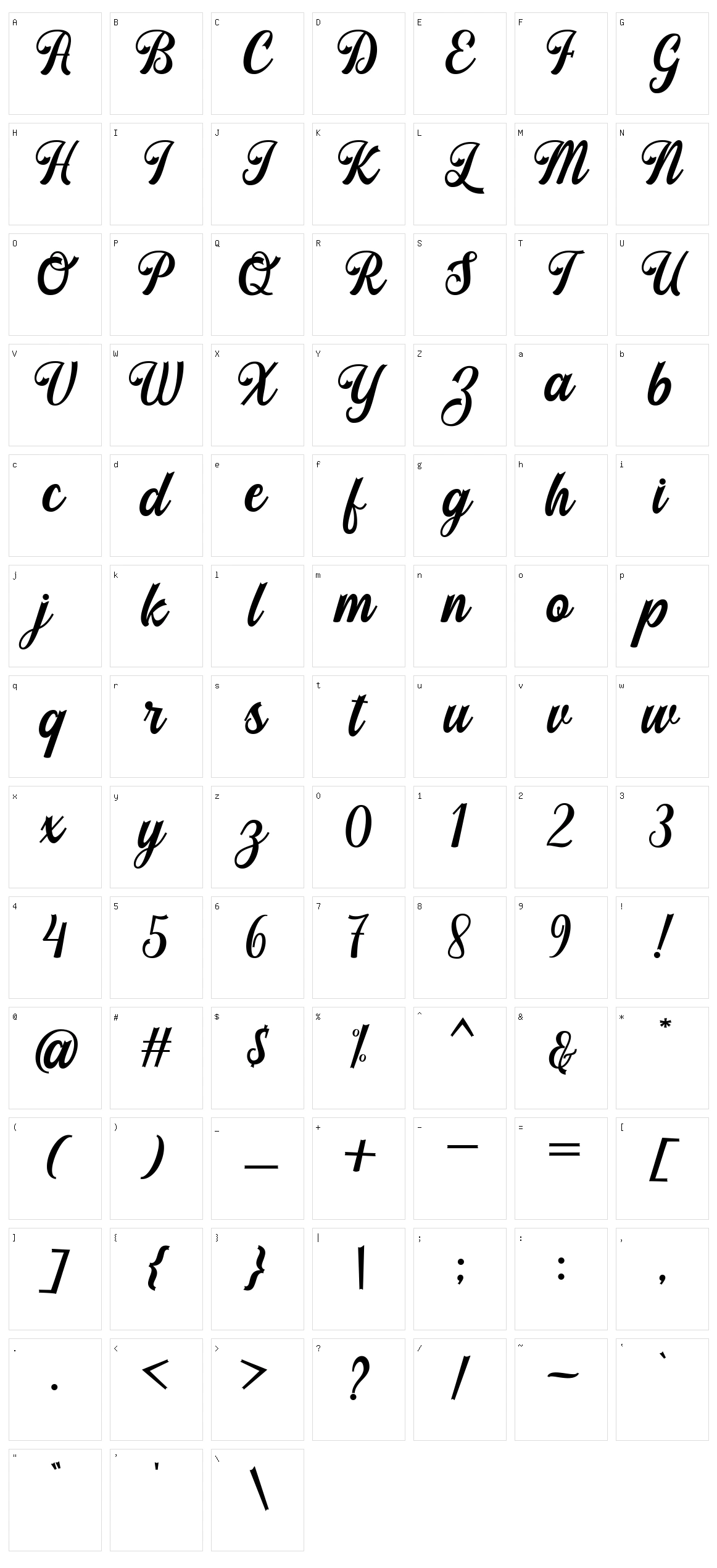 Stayhill Character Set