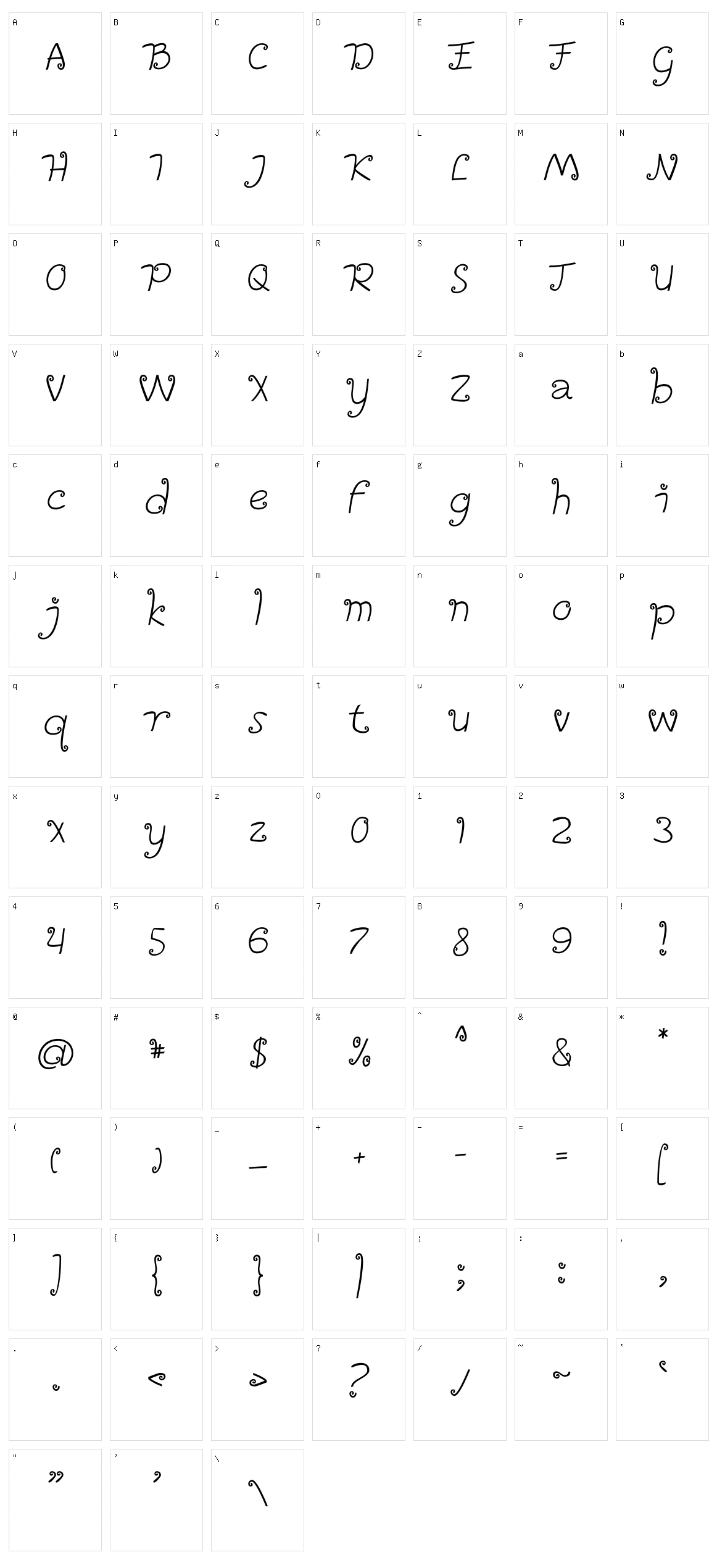 Lencir Character Set