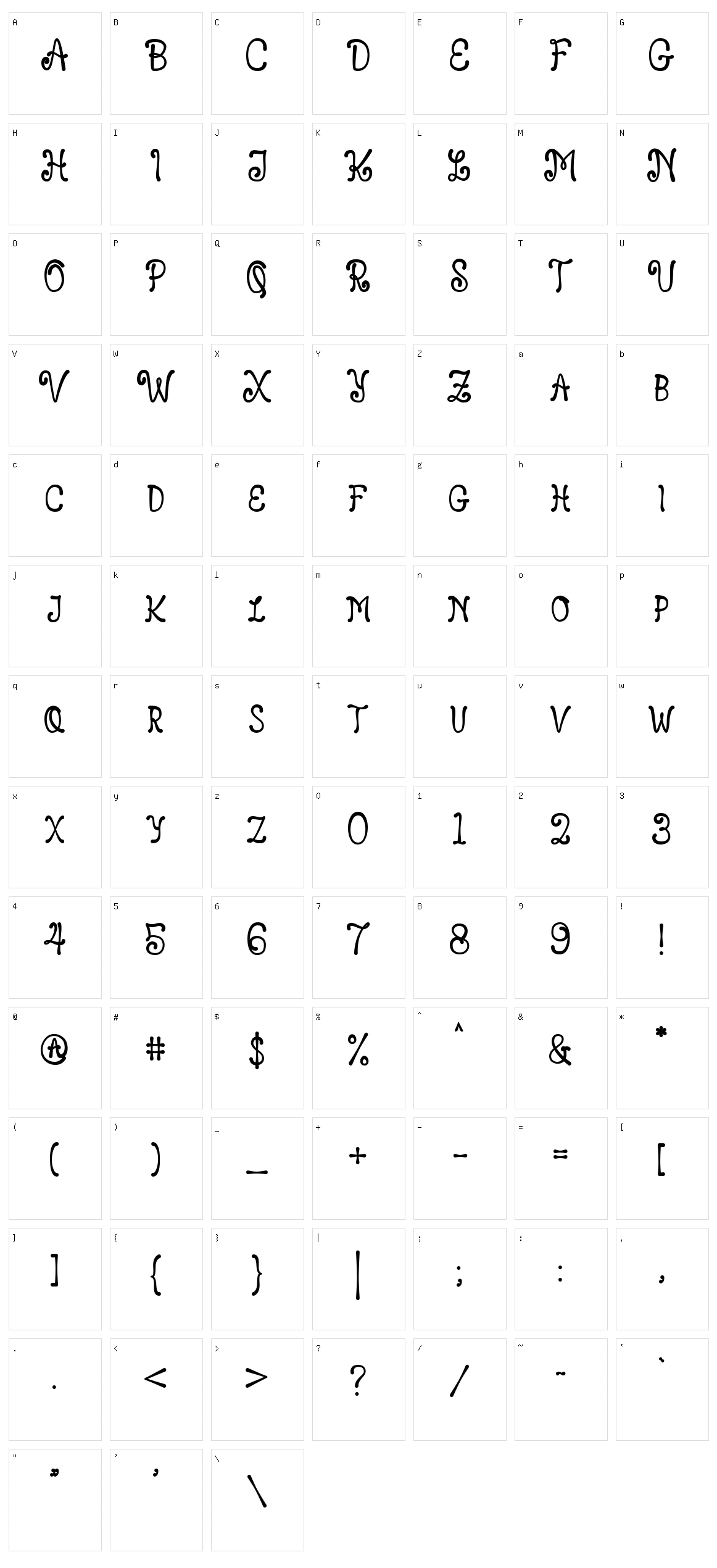 Leonard Character Set