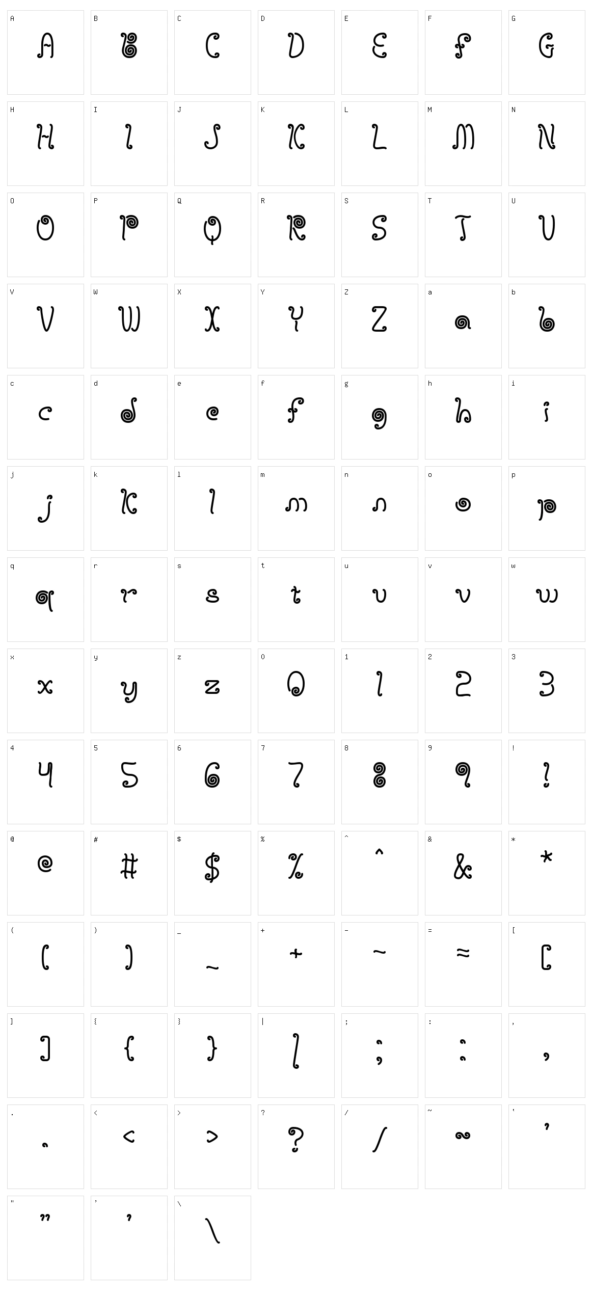 Licorice Strings Character Set