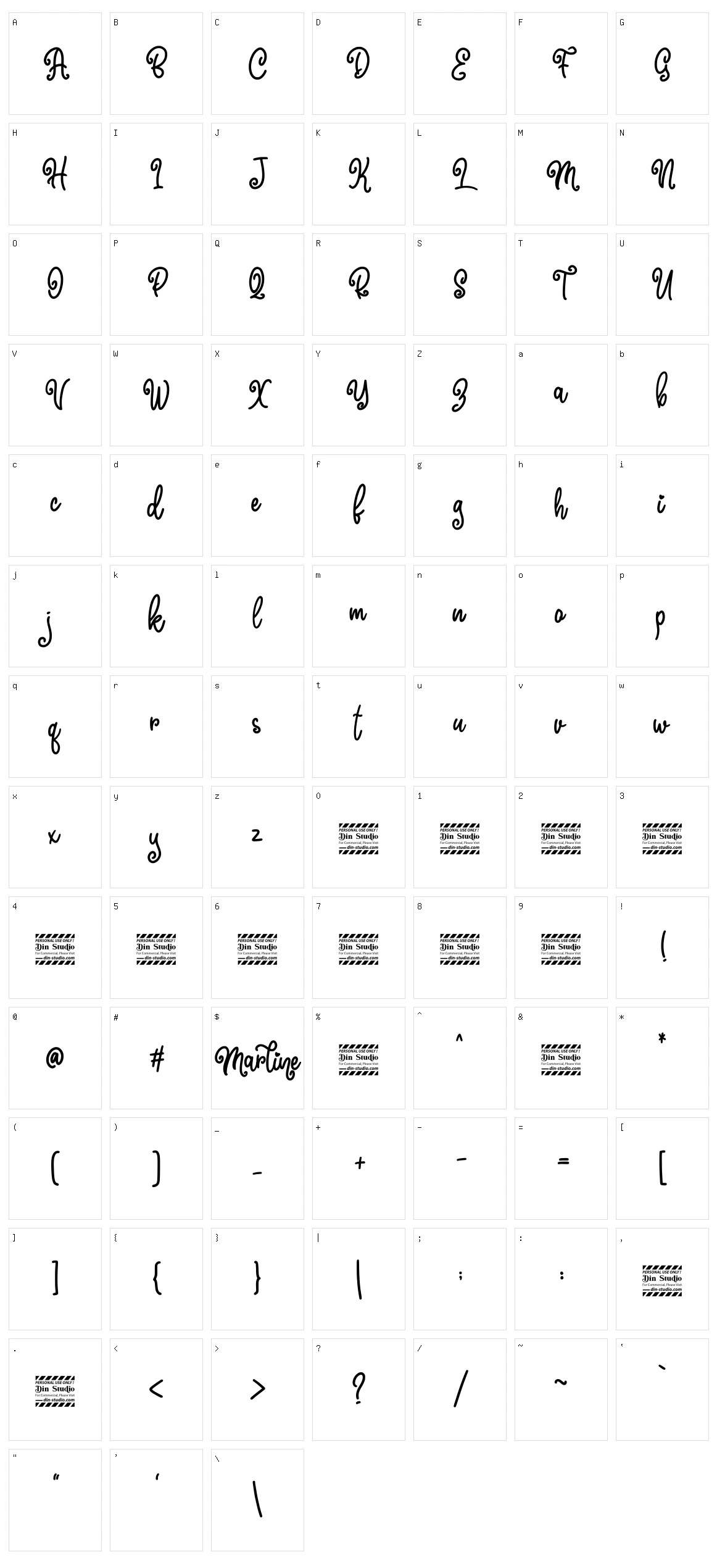 Marline Character Set