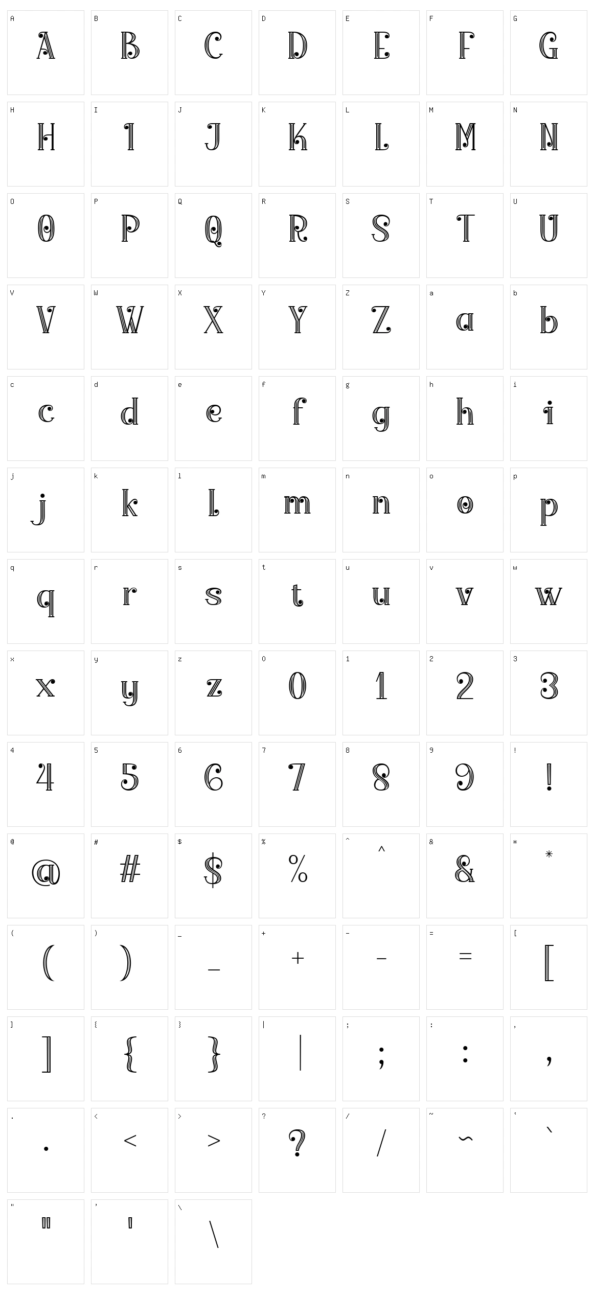 Merrycle Character Set