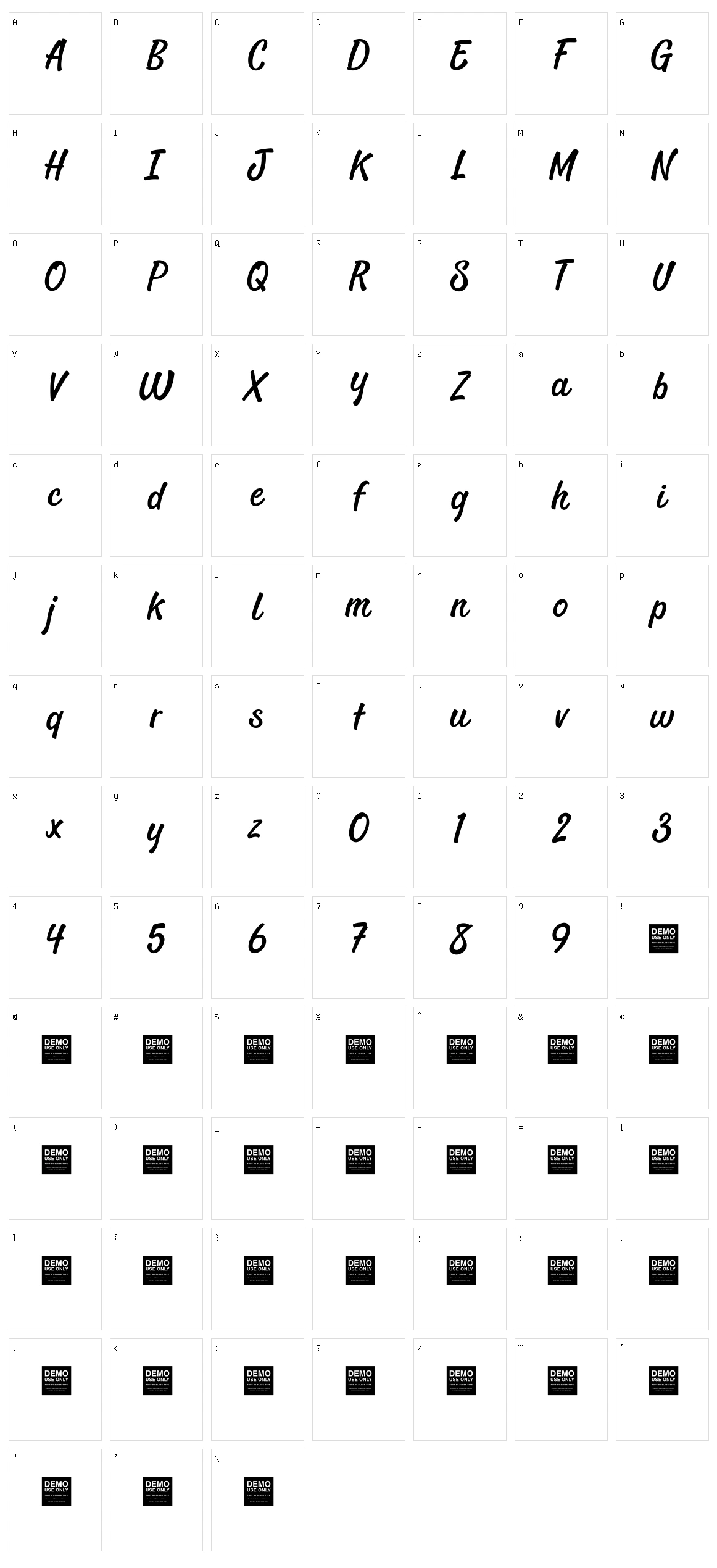 Sixty Nine Character Set