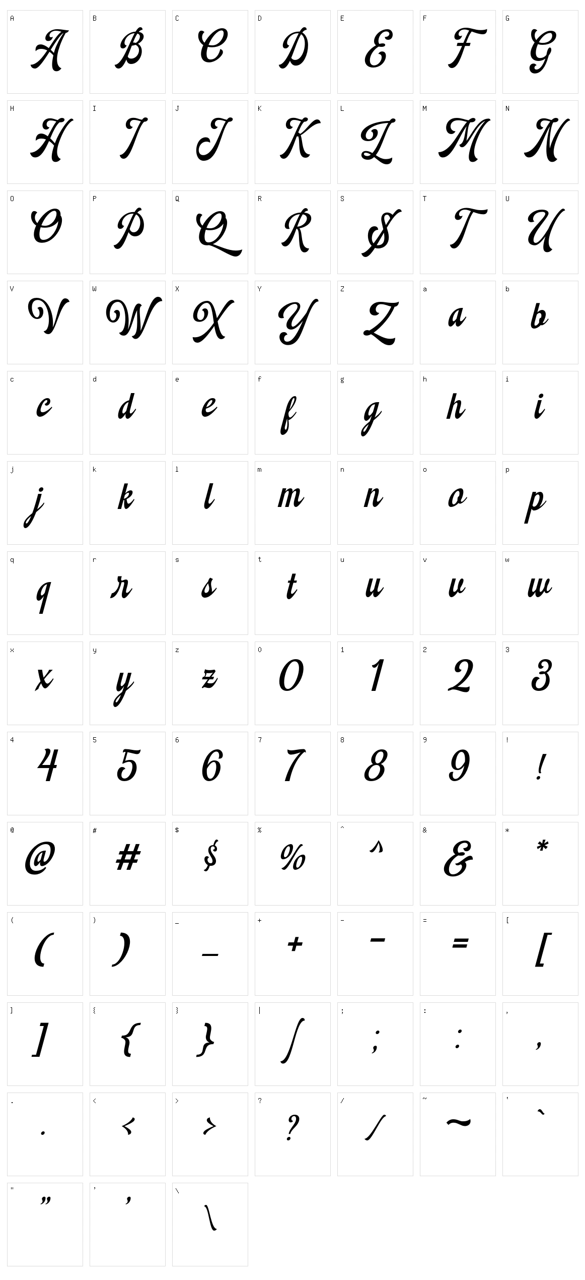 Montheim Character Set