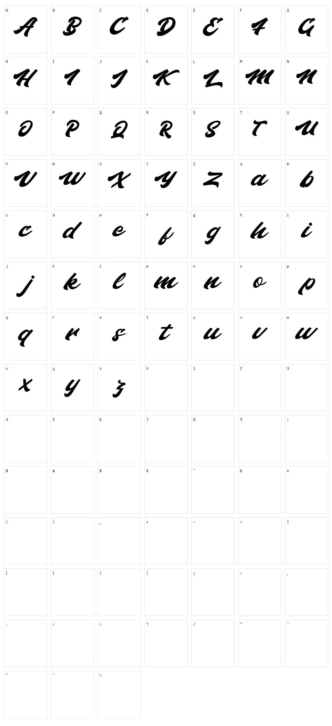 Pahitna Character Set
