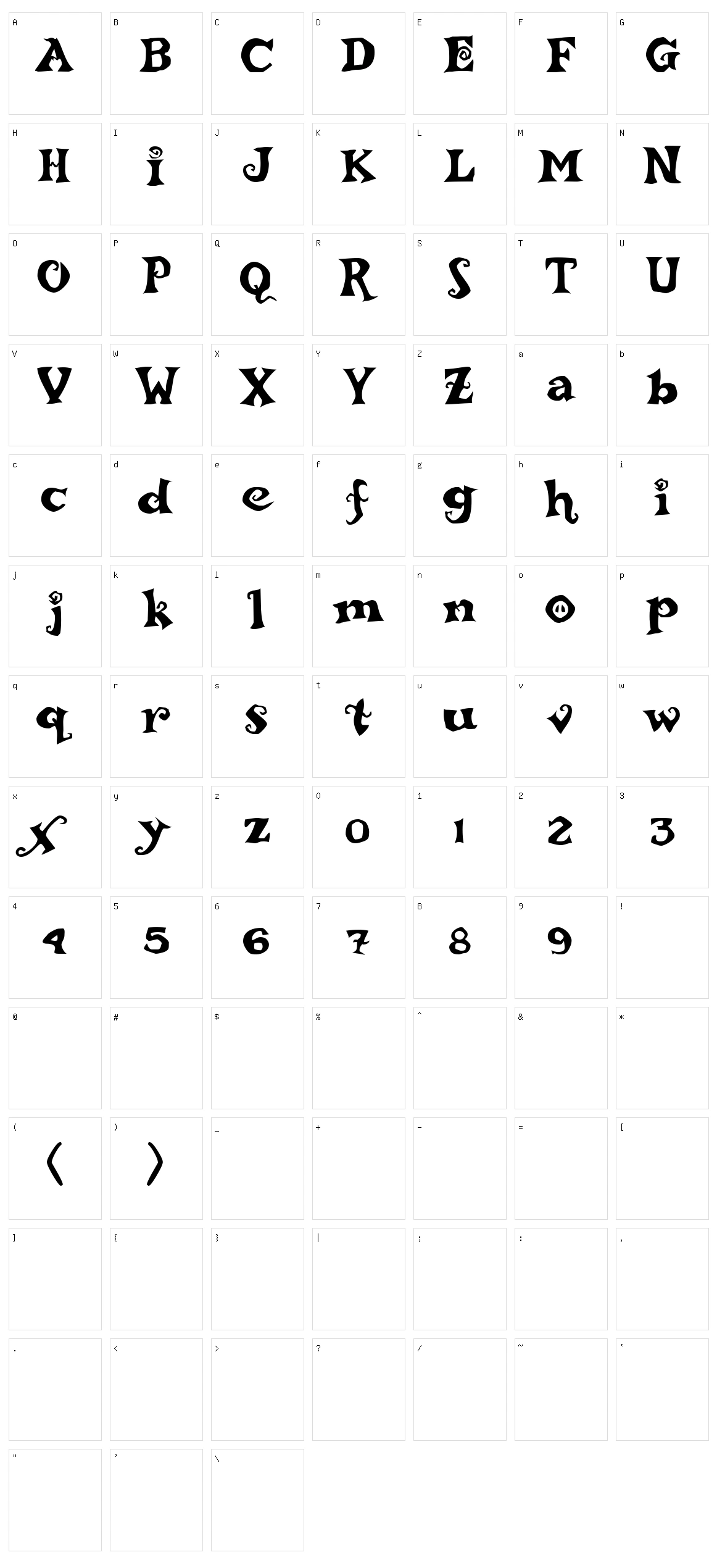Rebucked Character Set