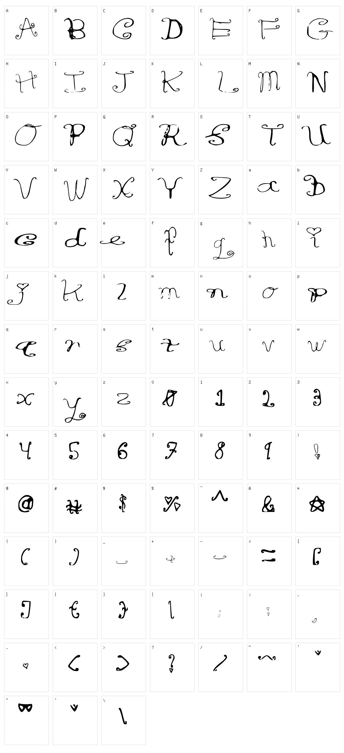 Riordon Fancy Character Set