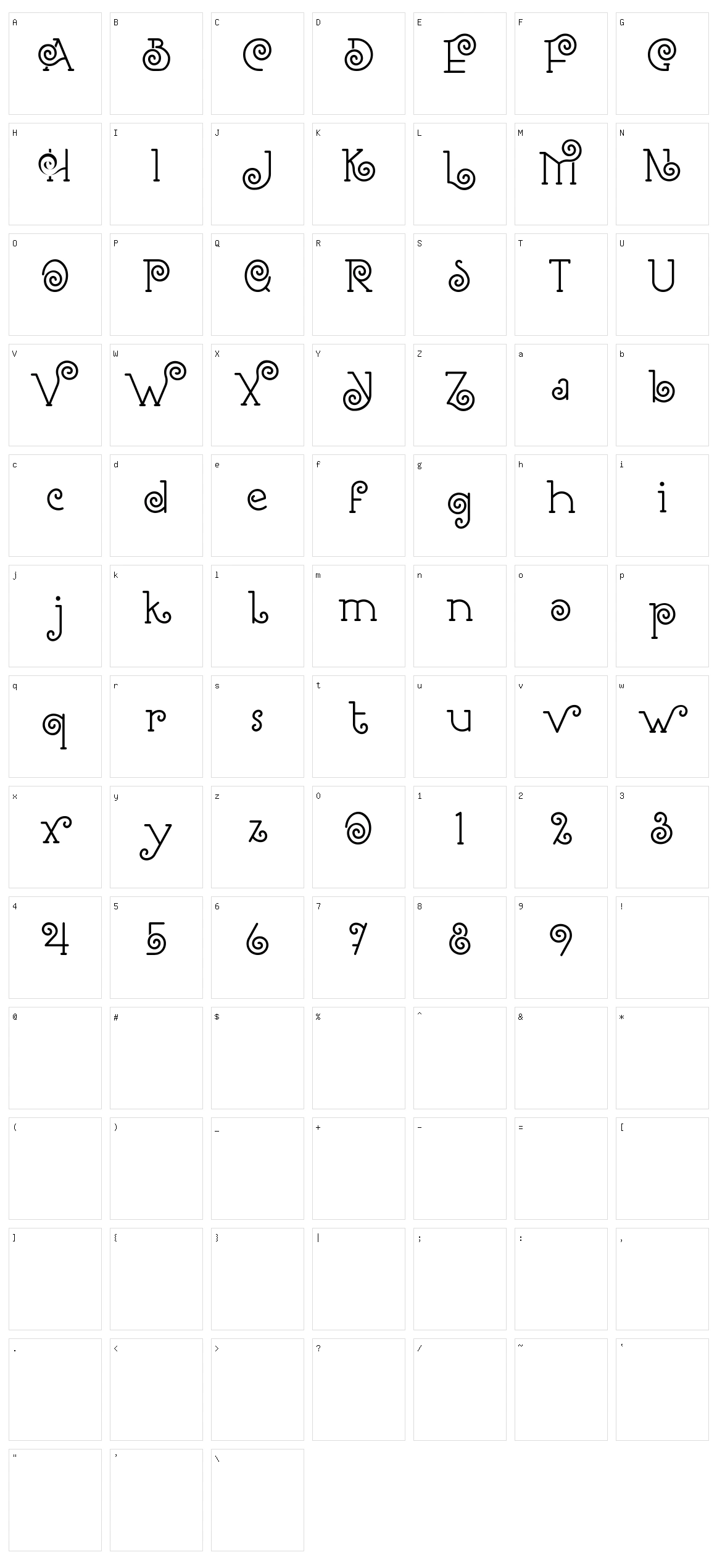 Romantine Character Set