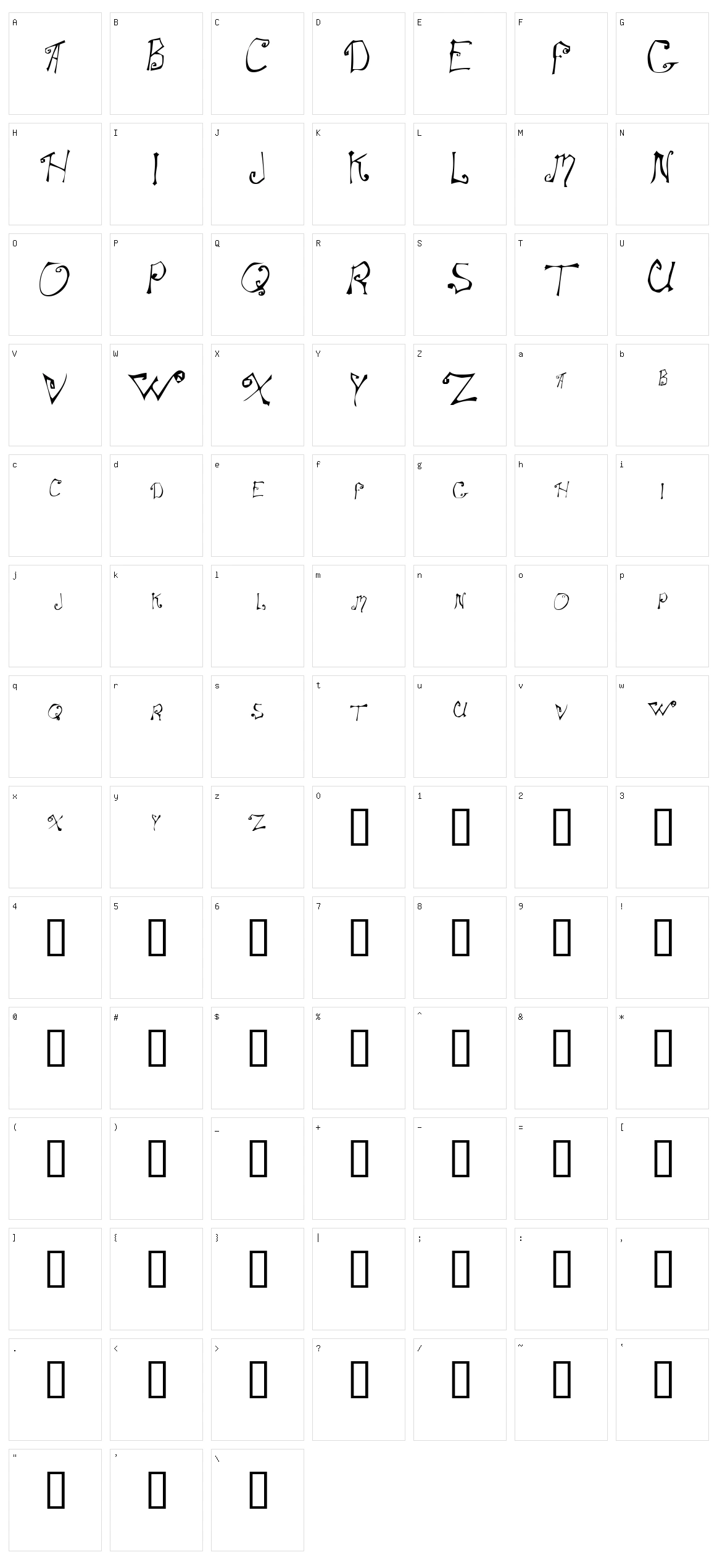 Spit Curl Character Set