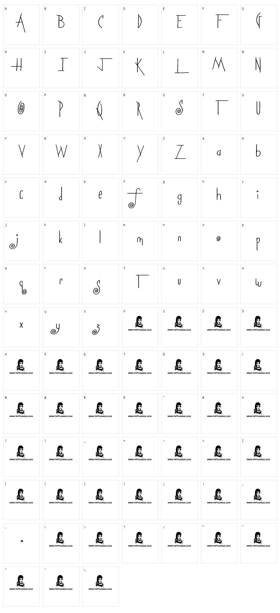 Squicky Character Set