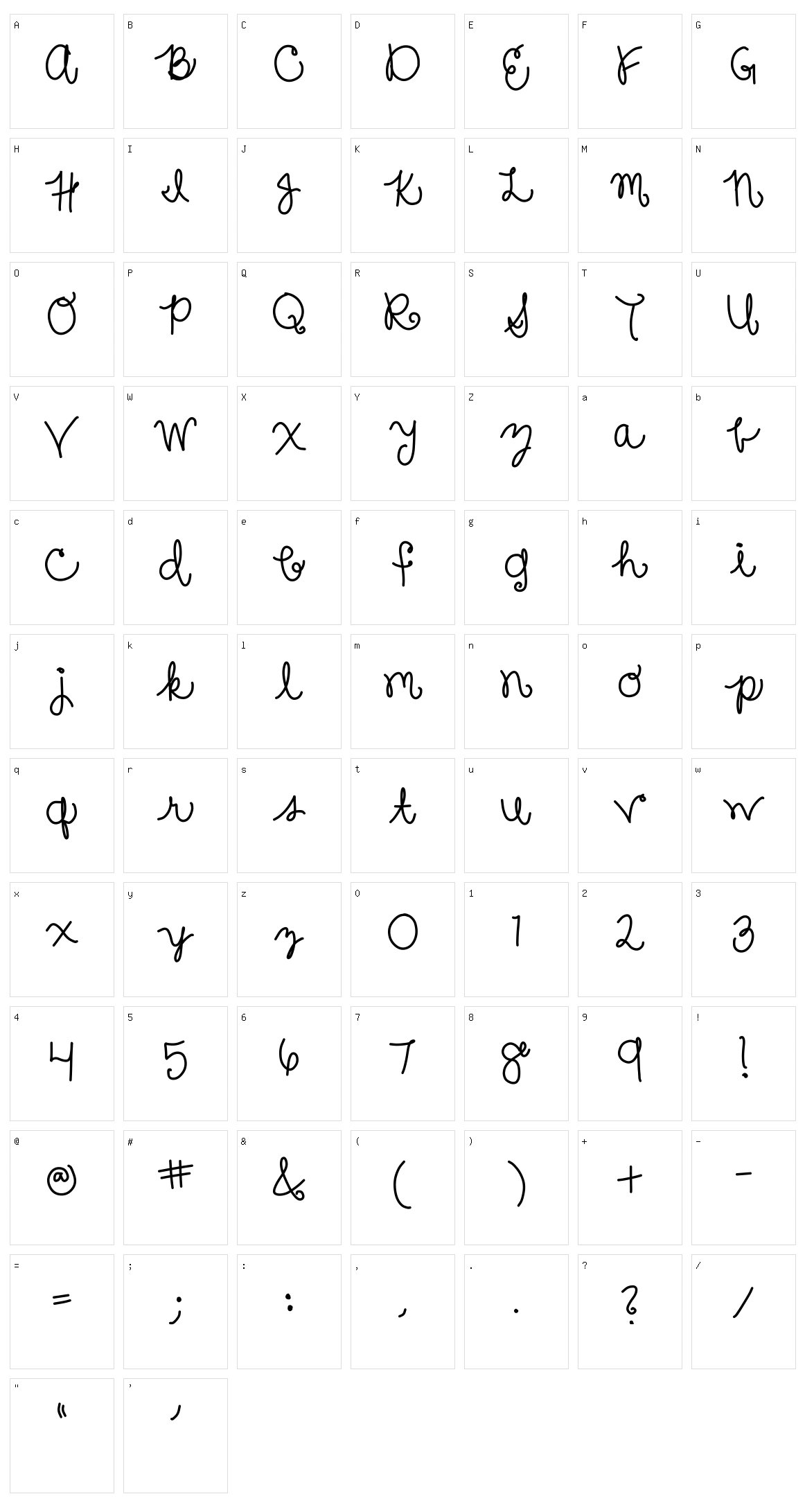Sure thang Character Set