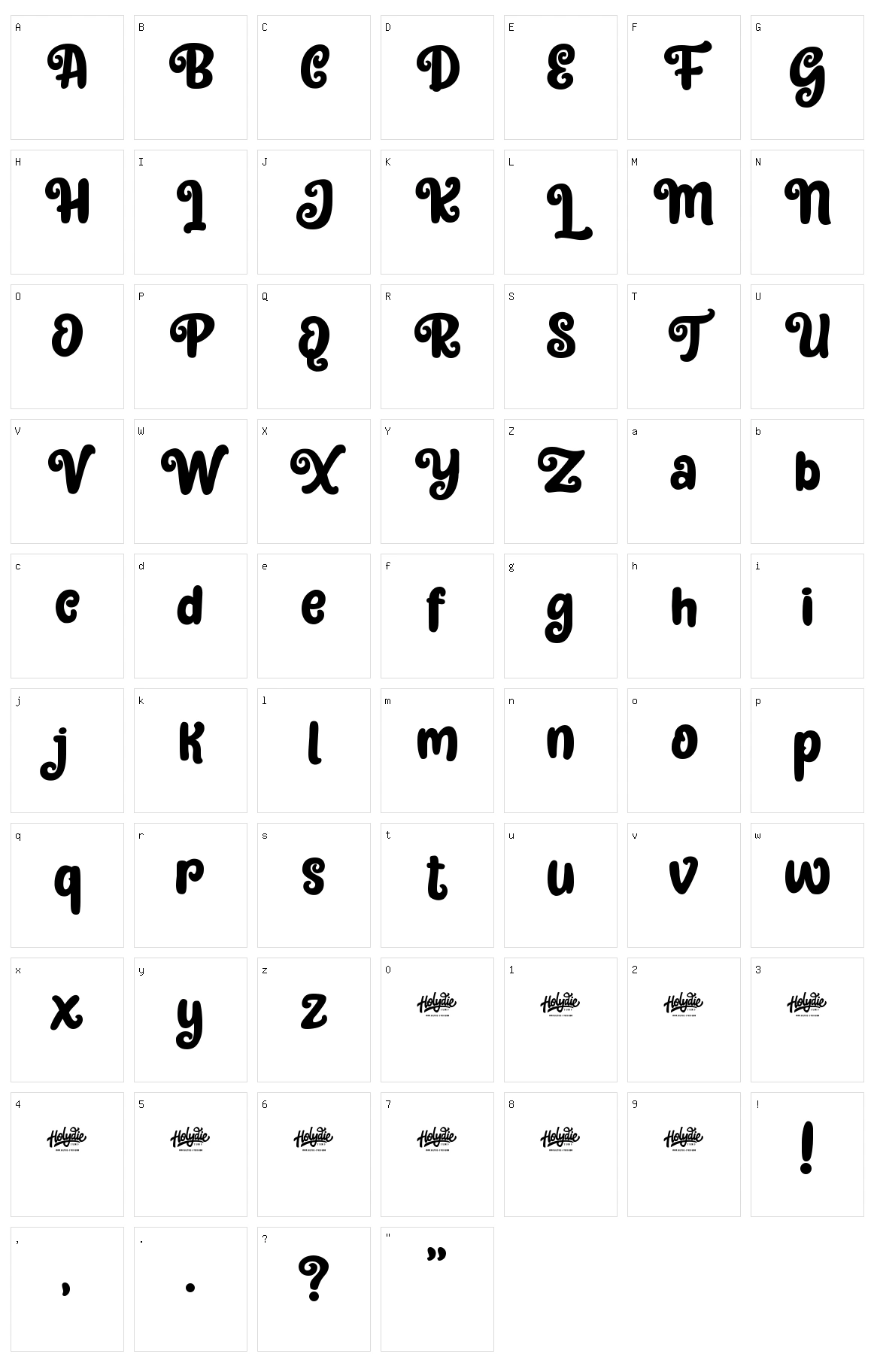 Sweety Rasty Character Set