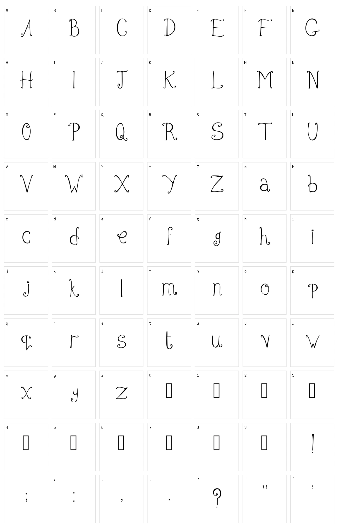 Swirly Q Character Set