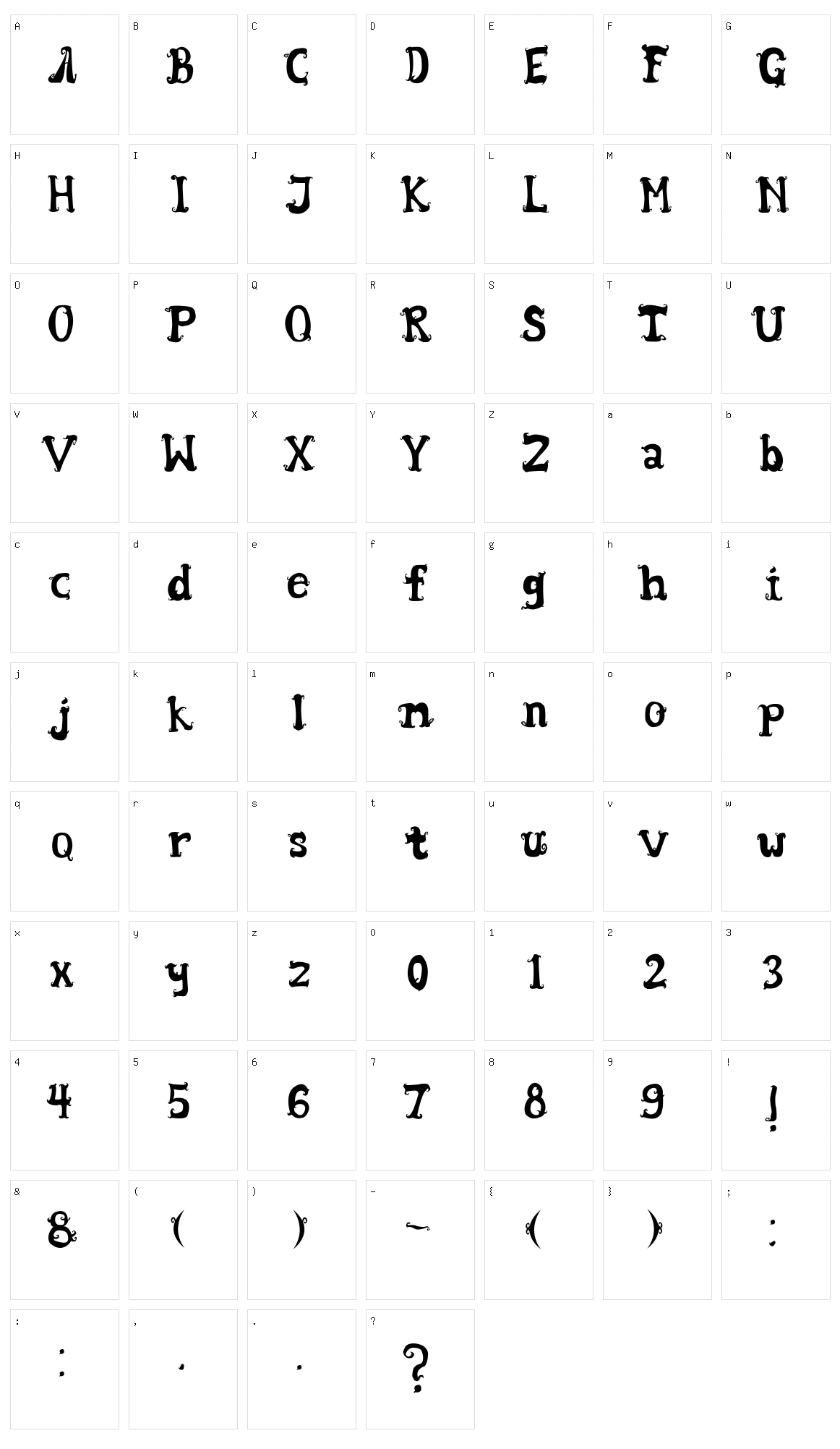 Wentira Character Set