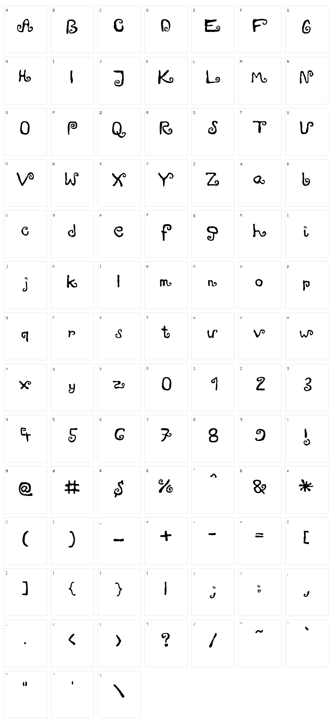 Zawijasy Character Set