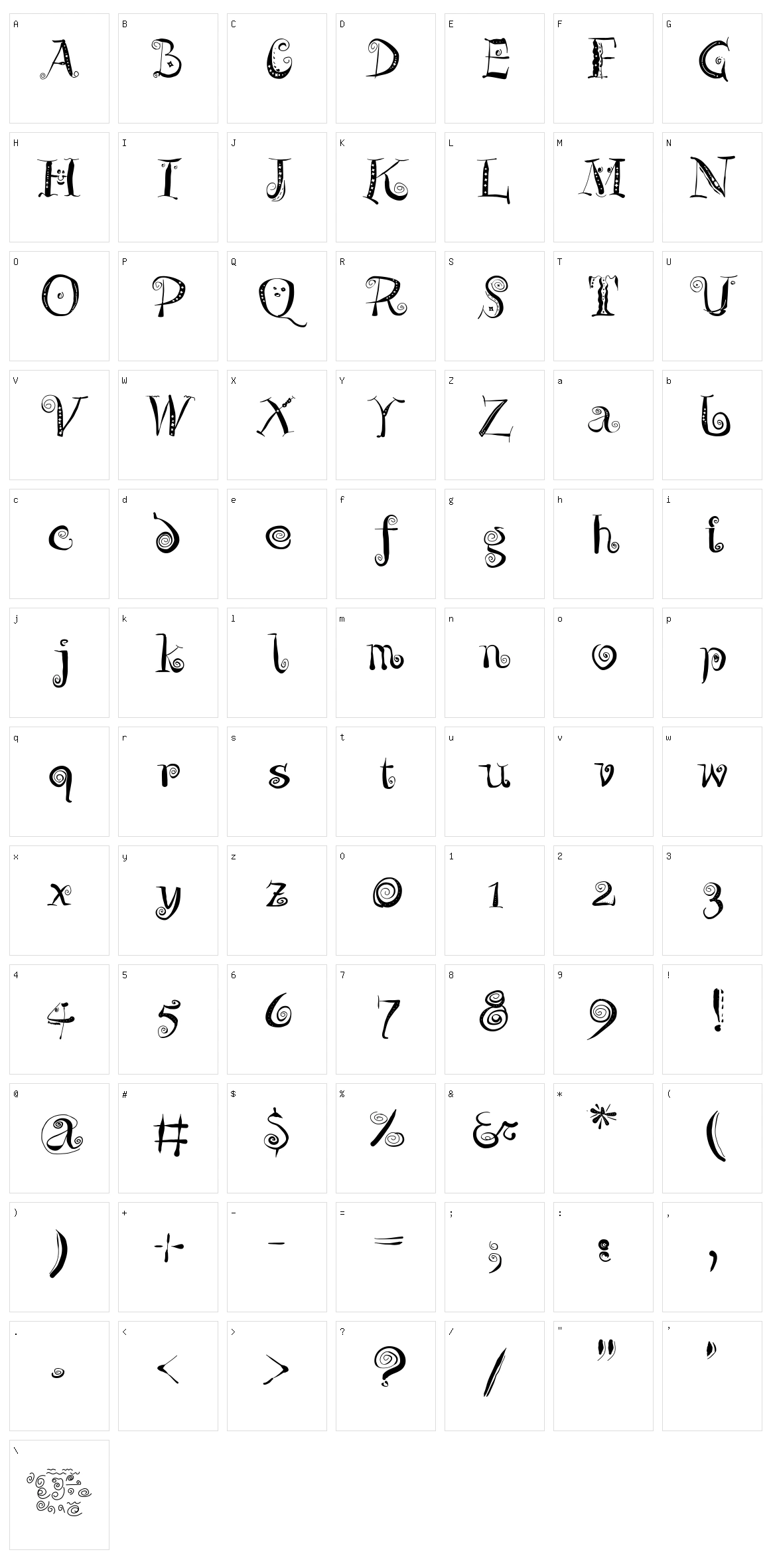 Zeit Geisterbahn Character Set