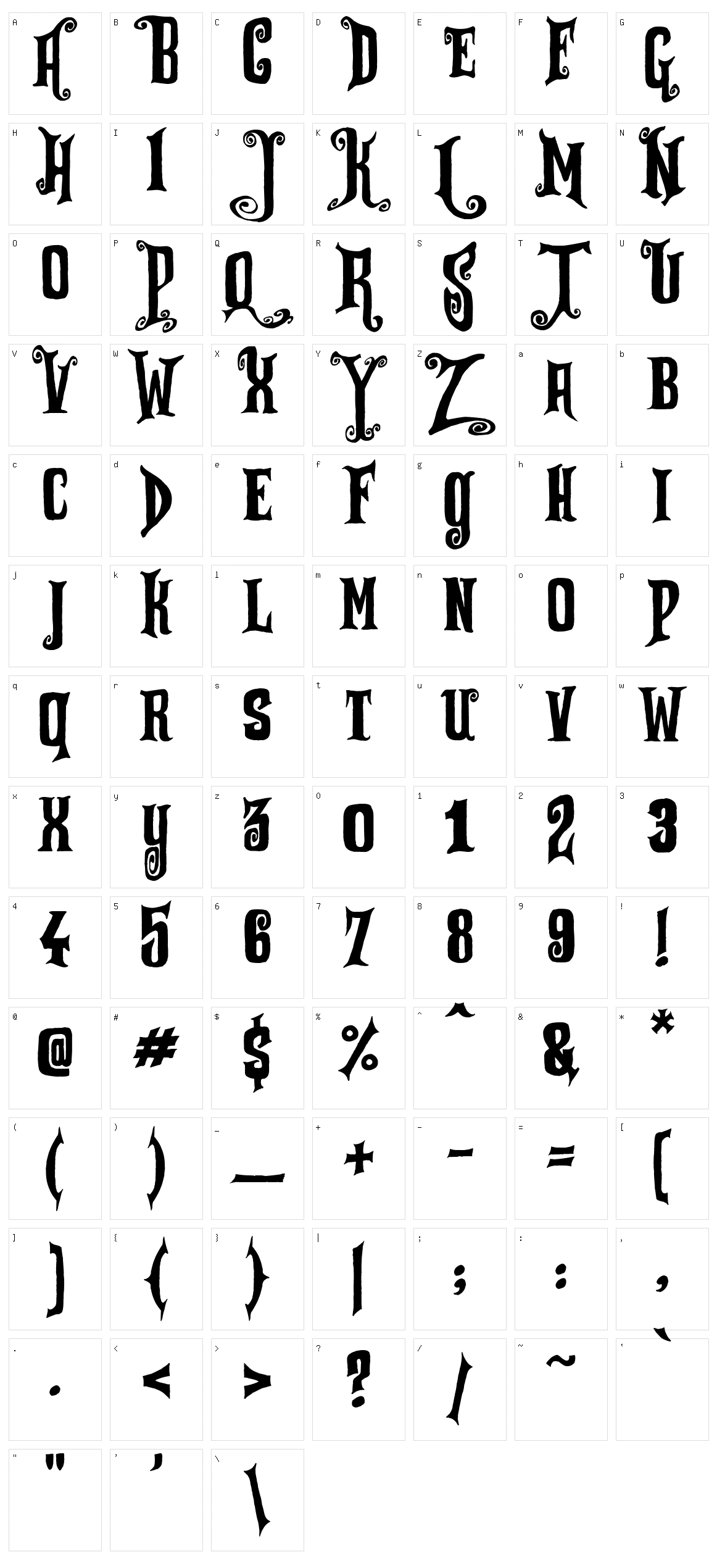 Zu Kabarett Character Set