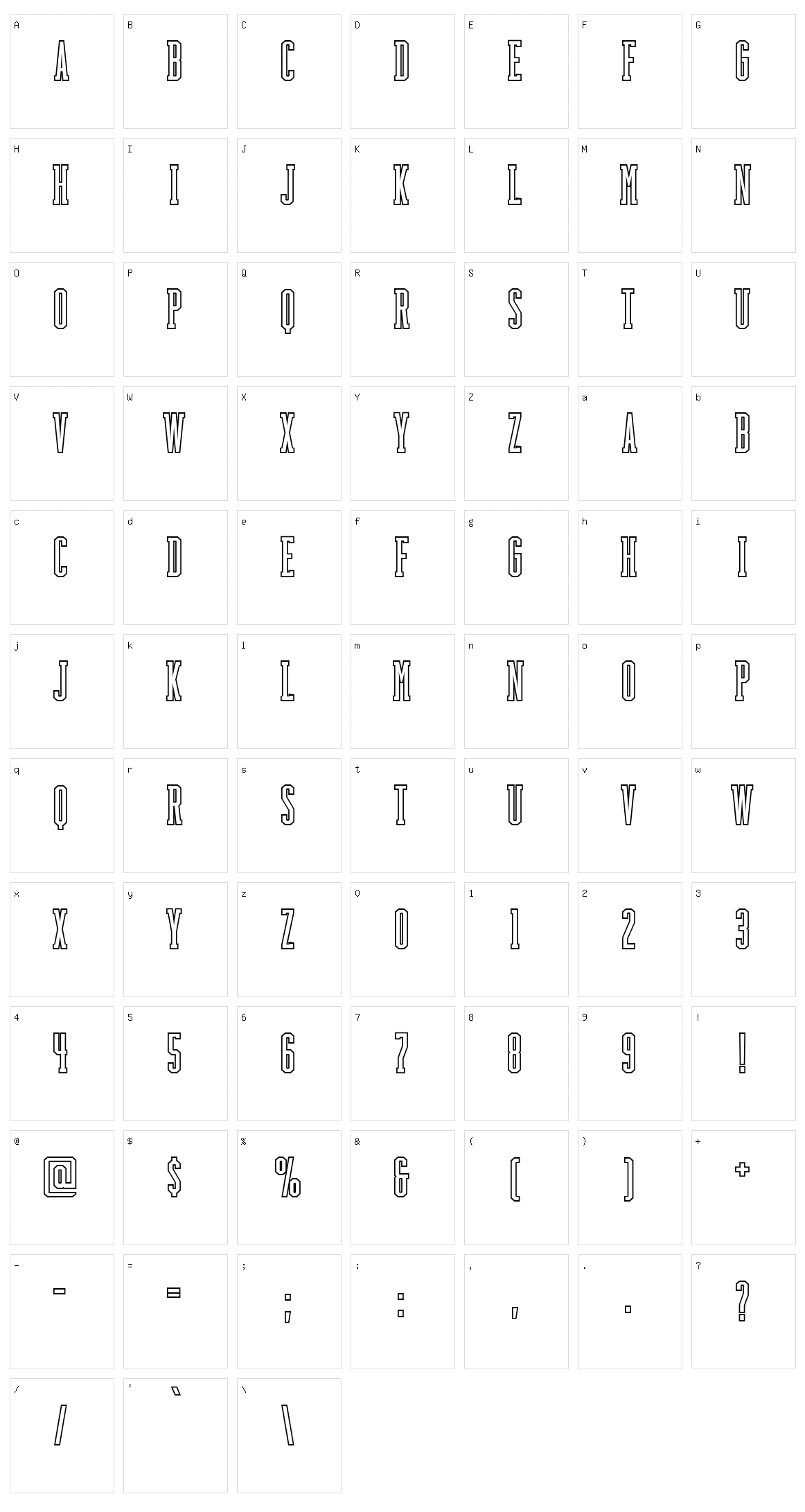 Backboard Character Set