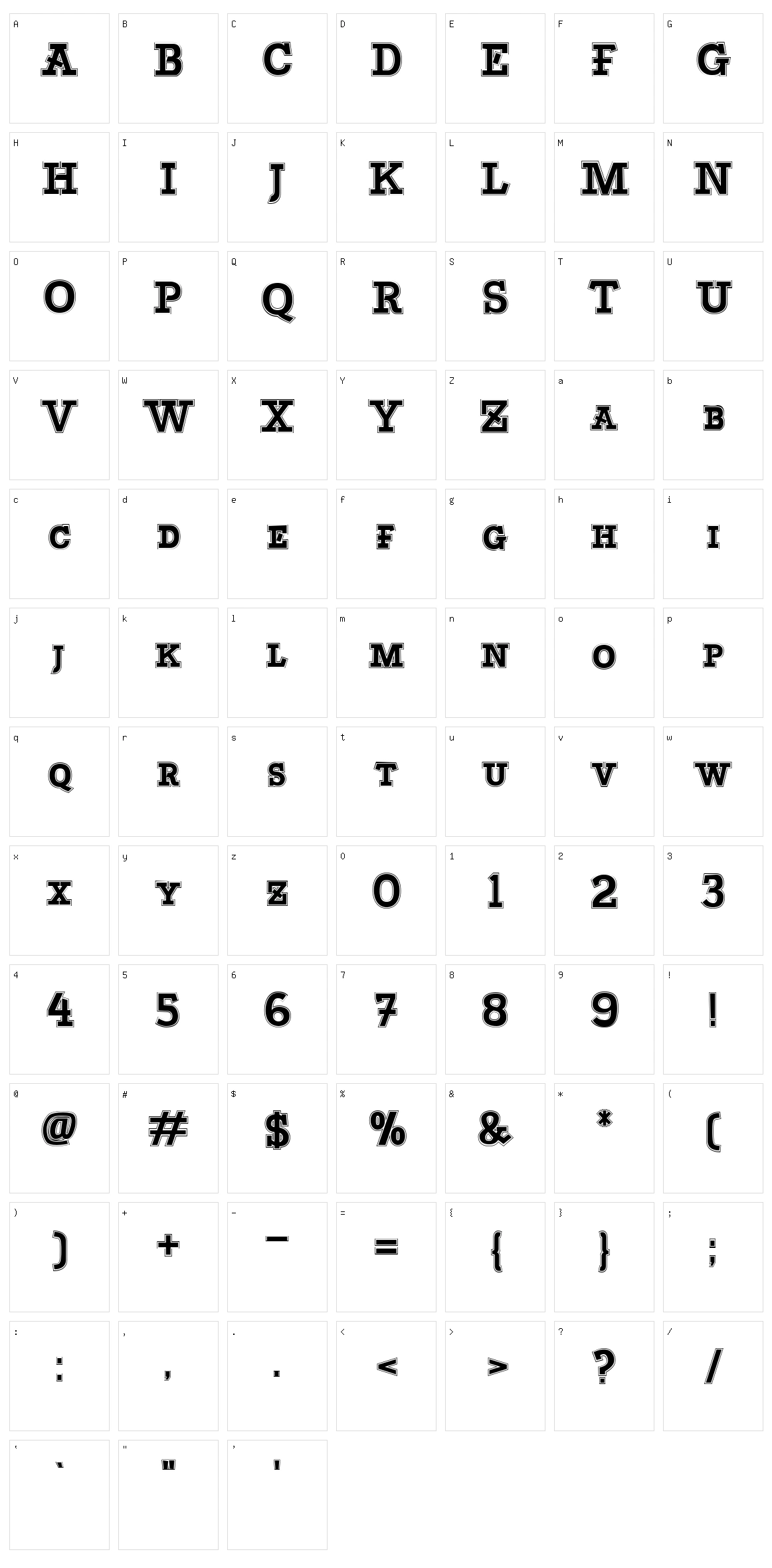 Bascula Character Set
