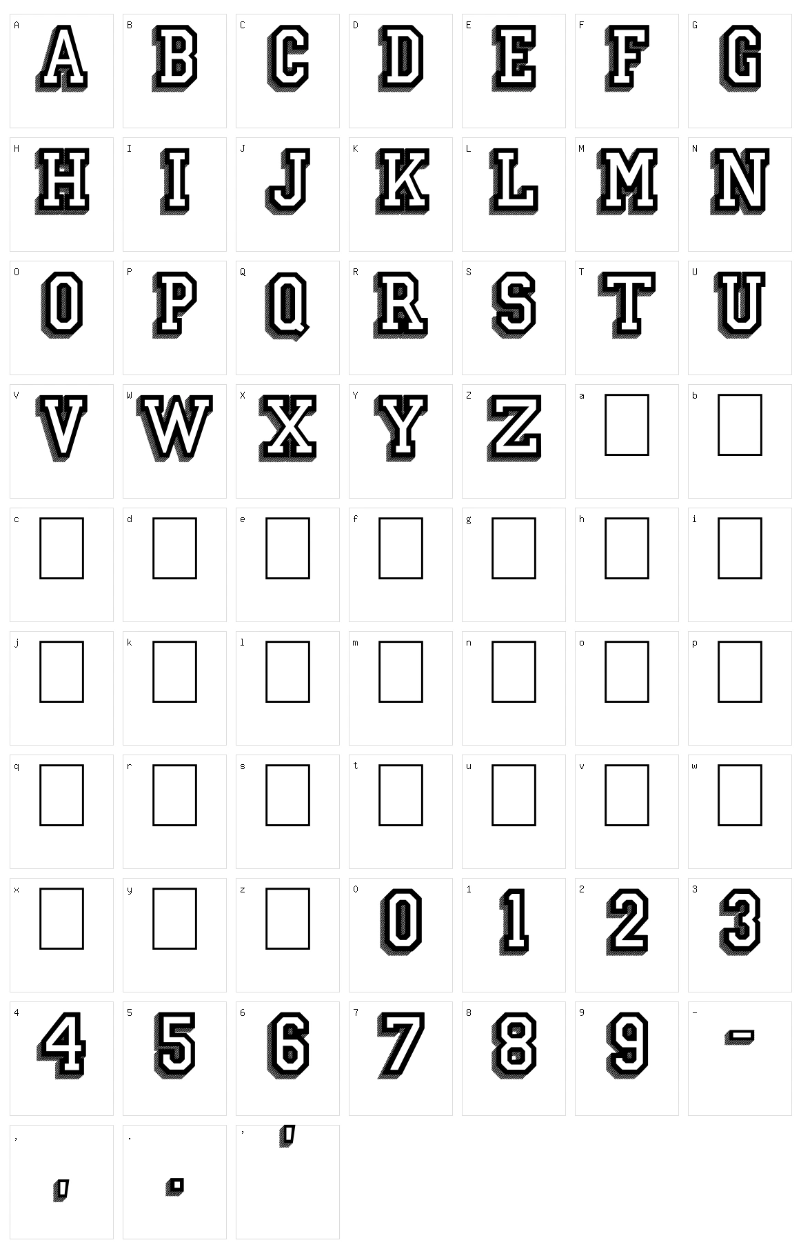 Campus Relief Character Set