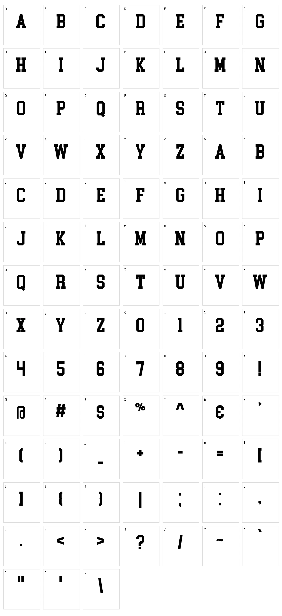 College Block Character Set