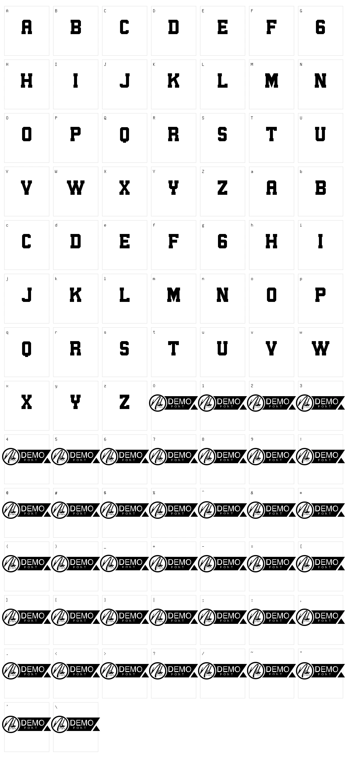 College Games Character Set