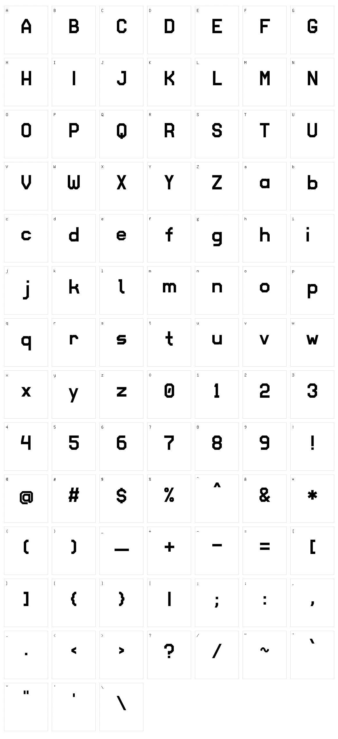 College Sans Character Set