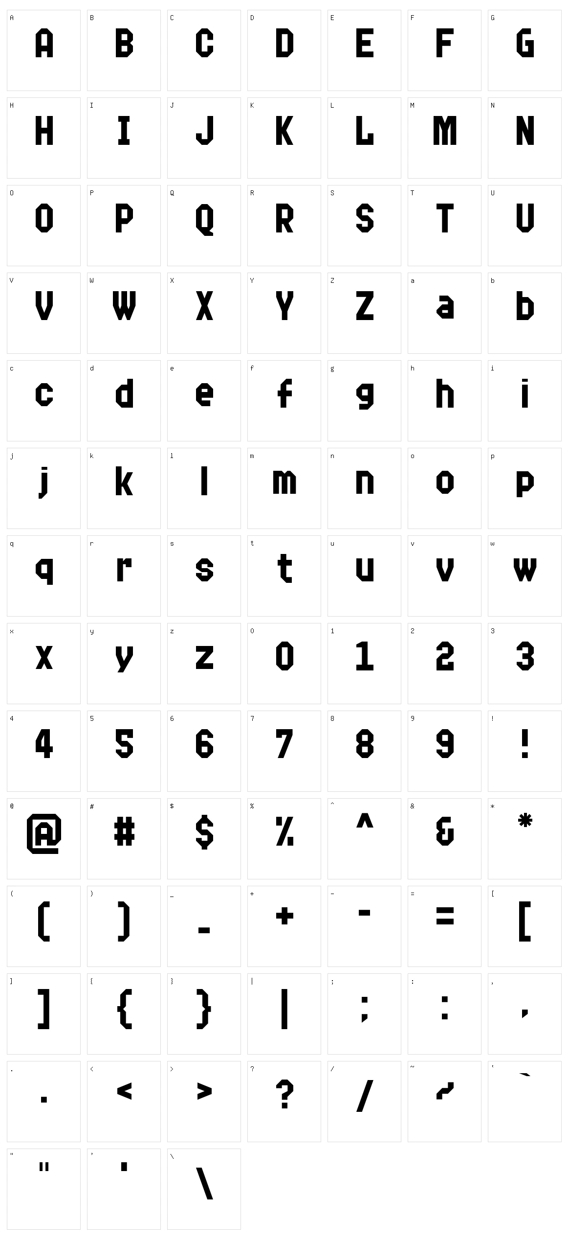 Delta Block Character Set