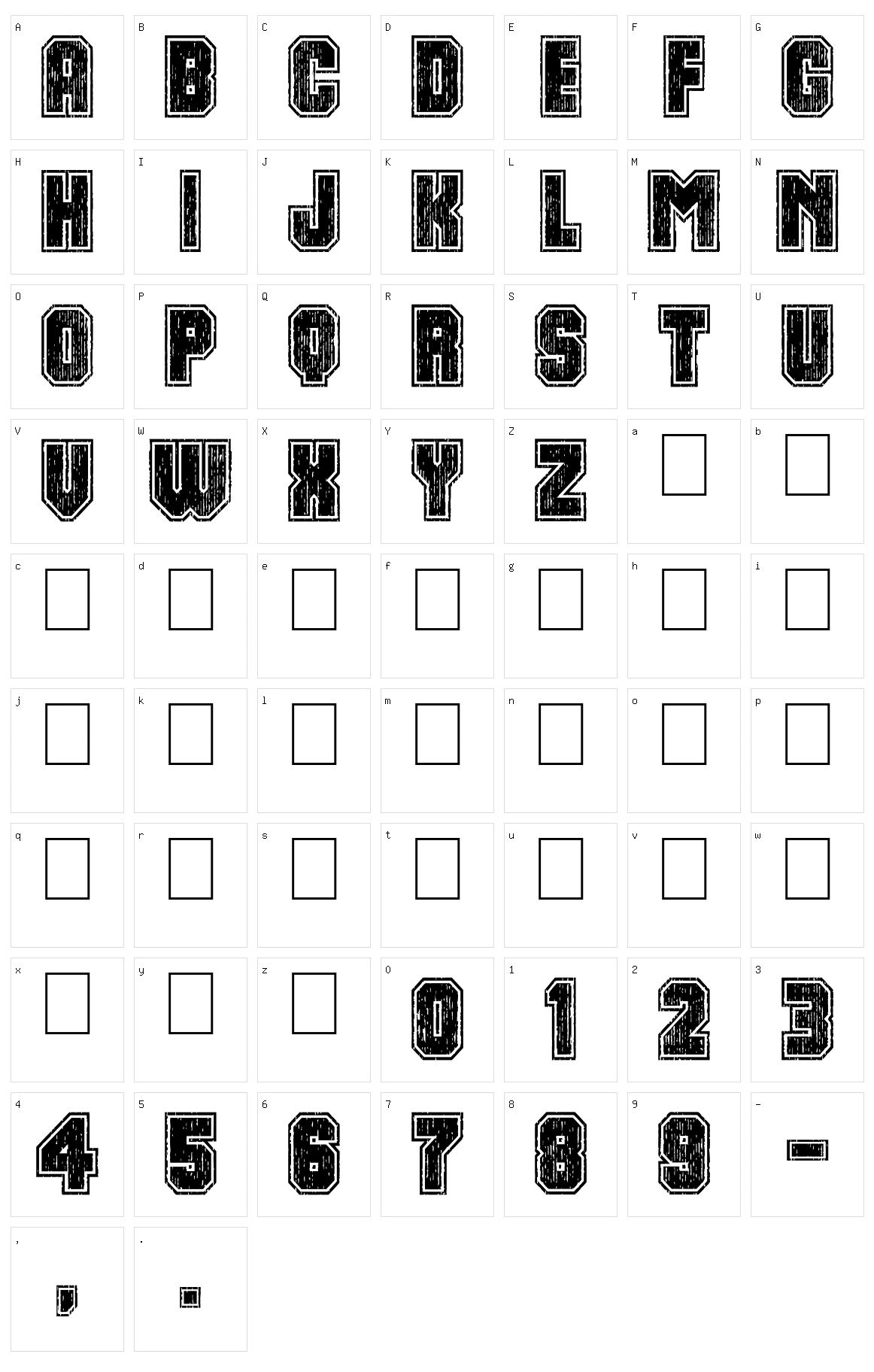 Dirty Bowl 86 Character Set