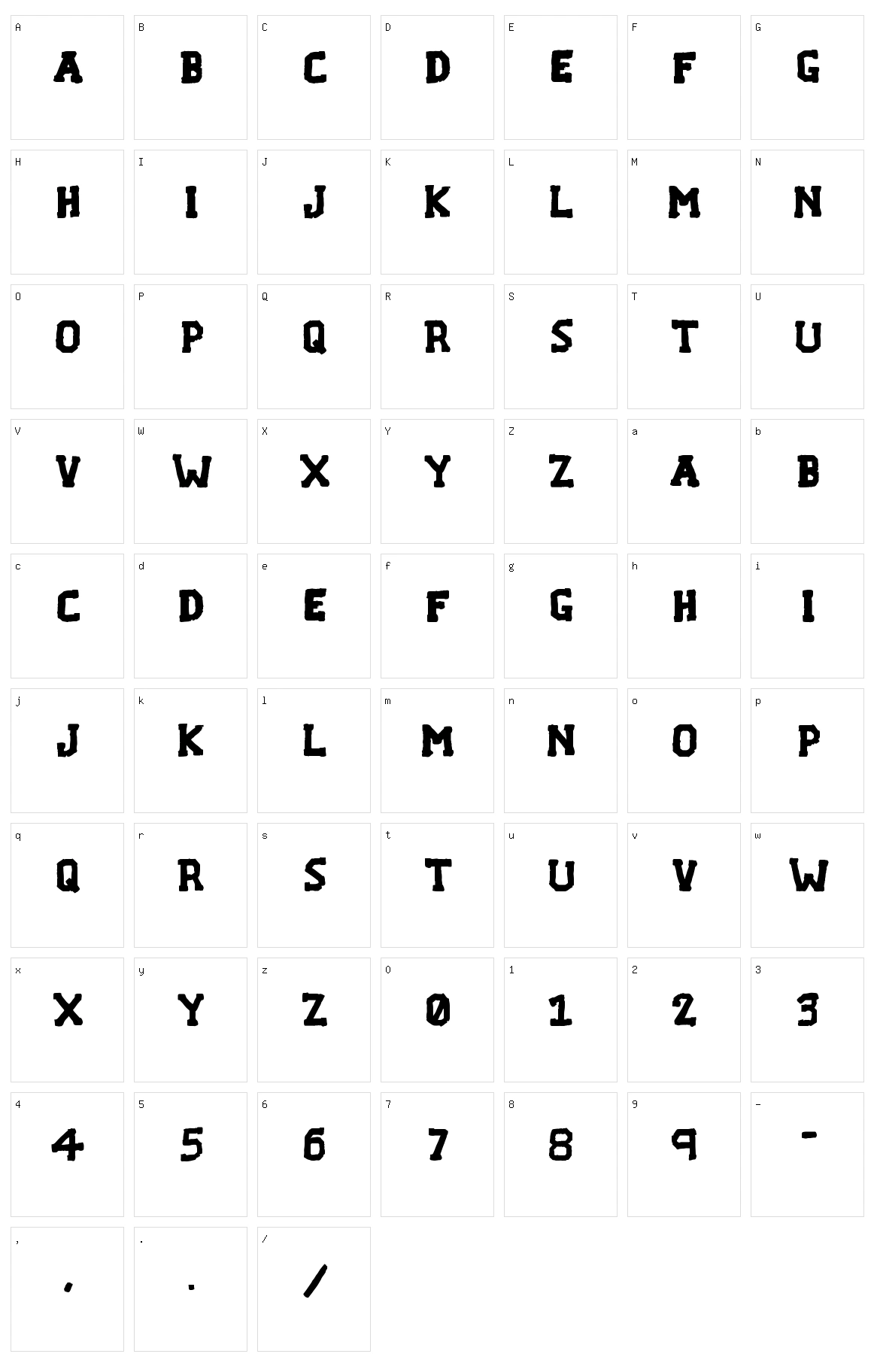 F... Vermont Character Set