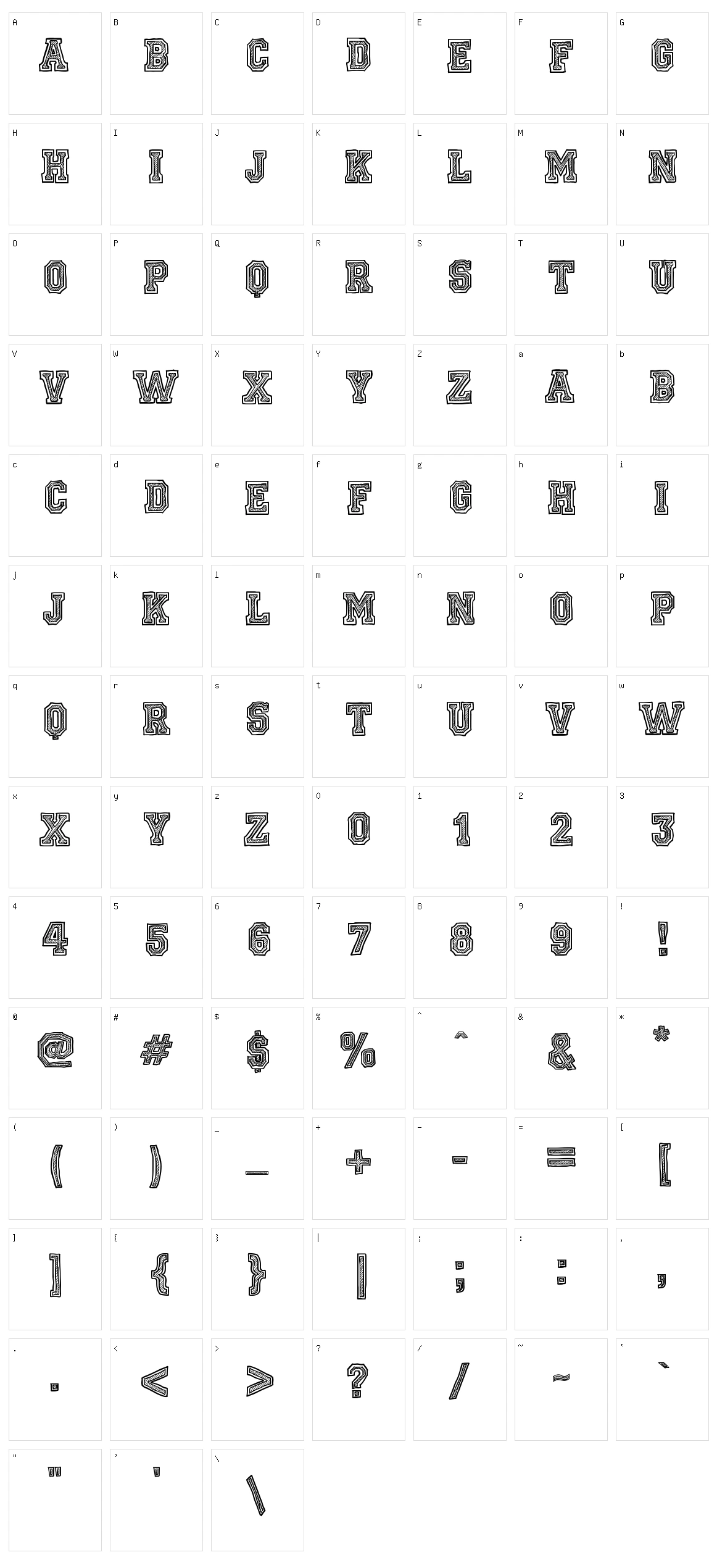 Ficticcia College Character Set