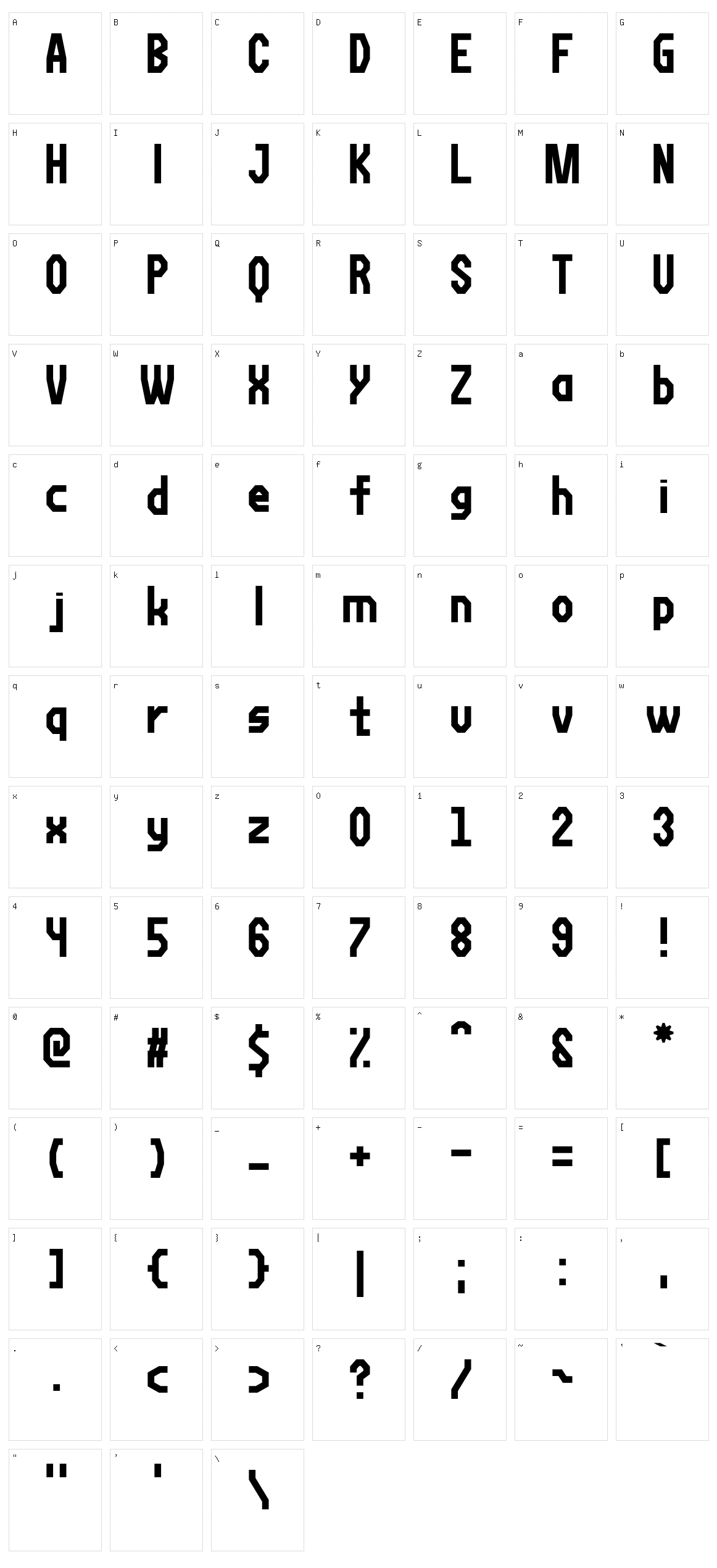 Fortzilla Character Set