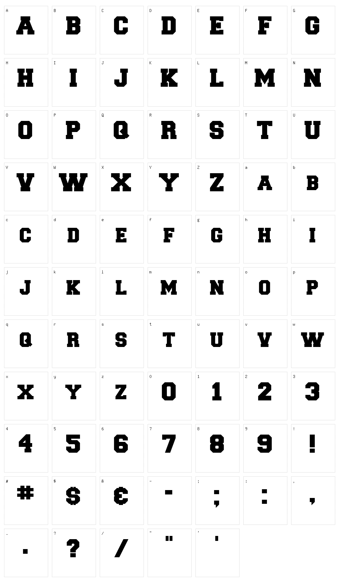 Freshman Character Set