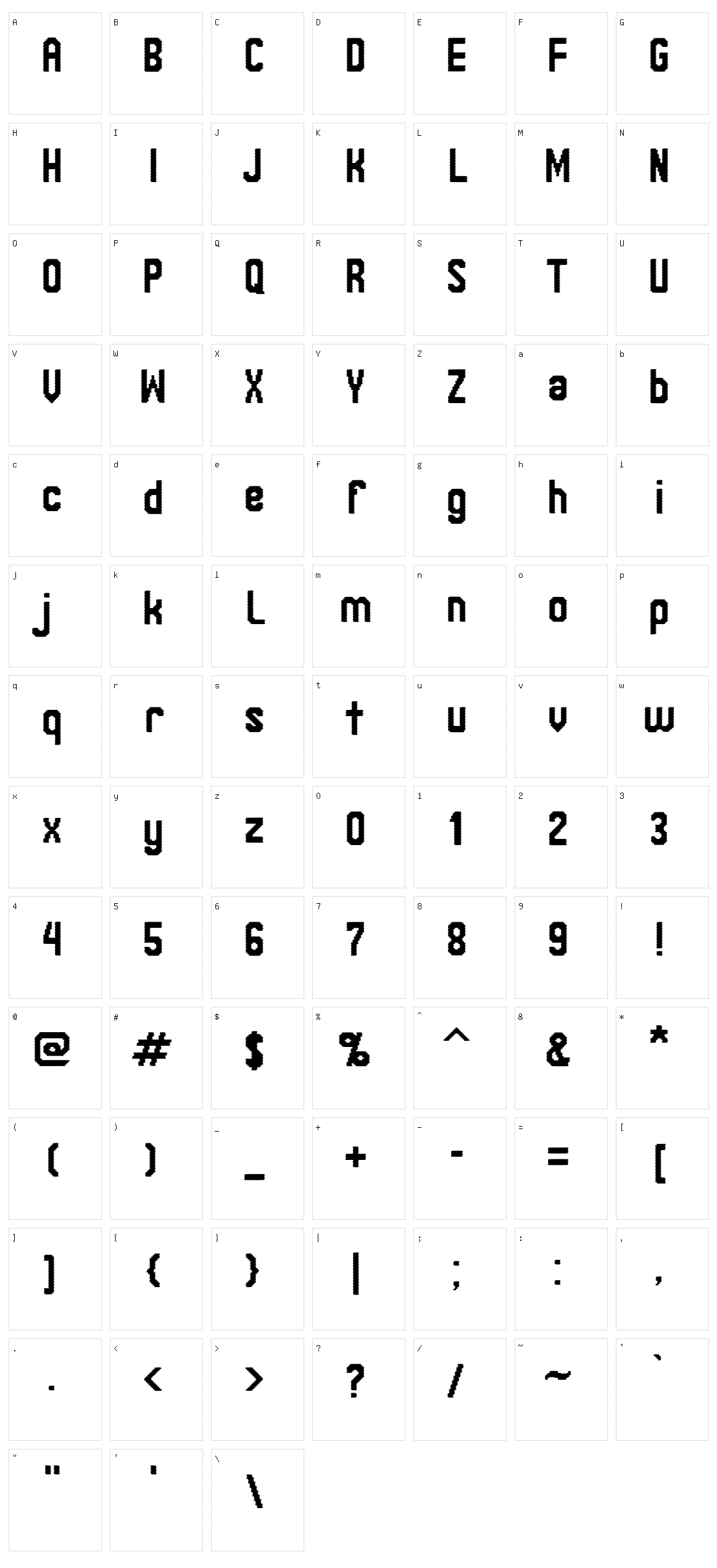 Janinos Juosta Character Set