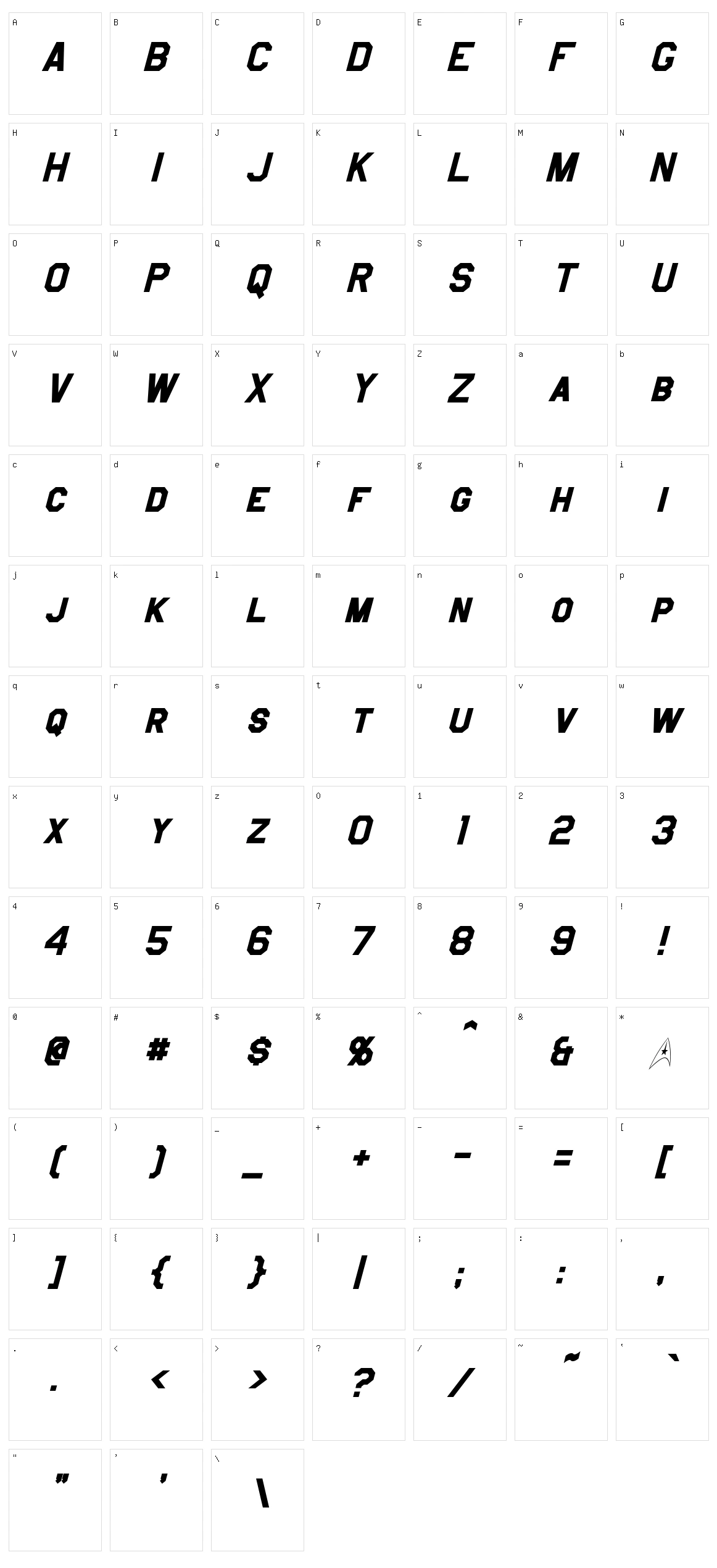Jefferies Character Set