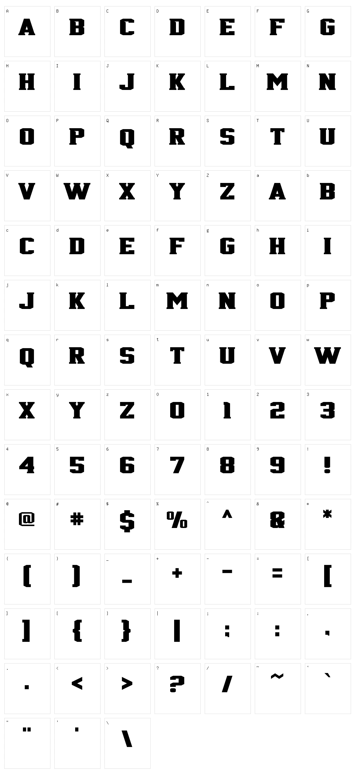Jersey 716 Character Set