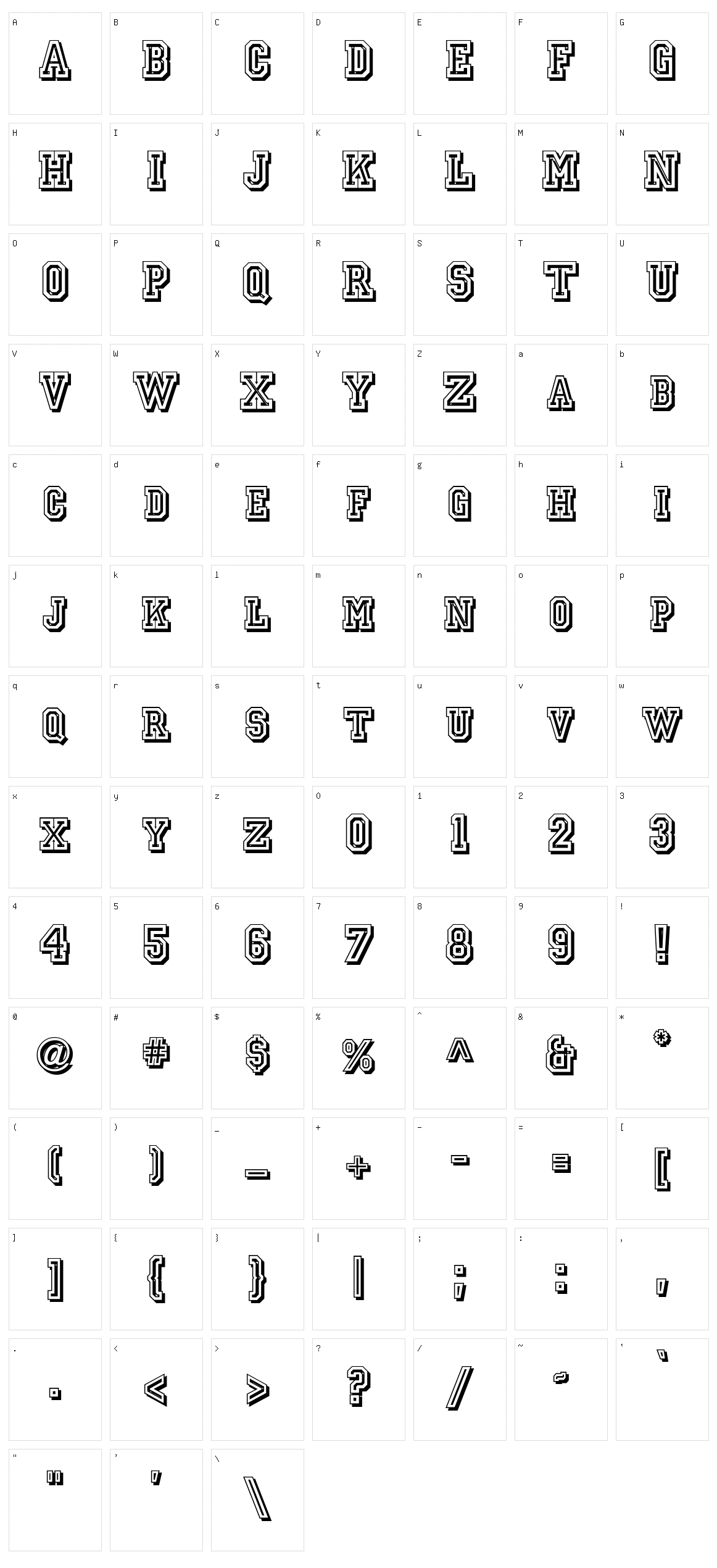 Jersey Letters Character Set