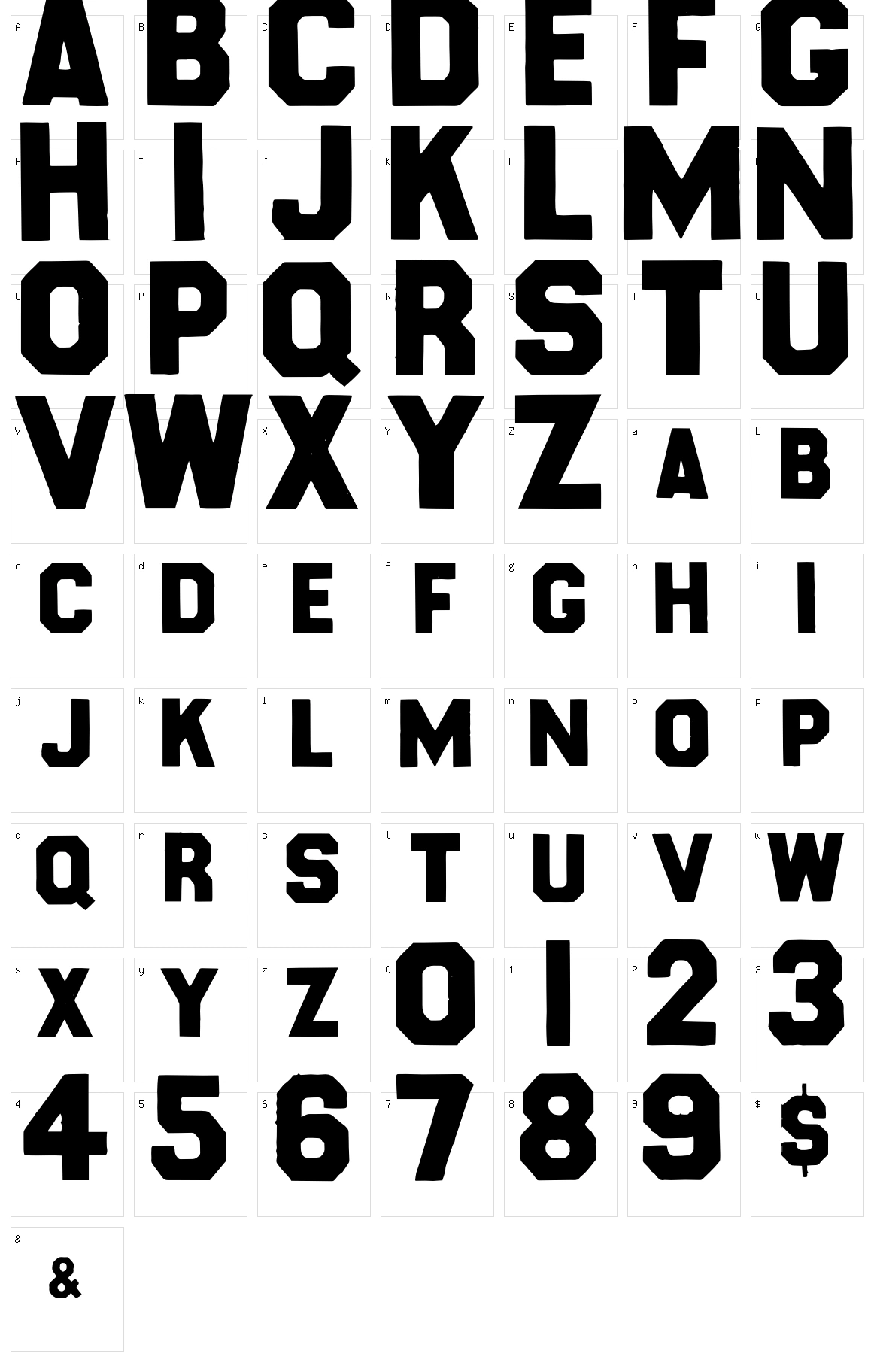 Karopapier Character Set